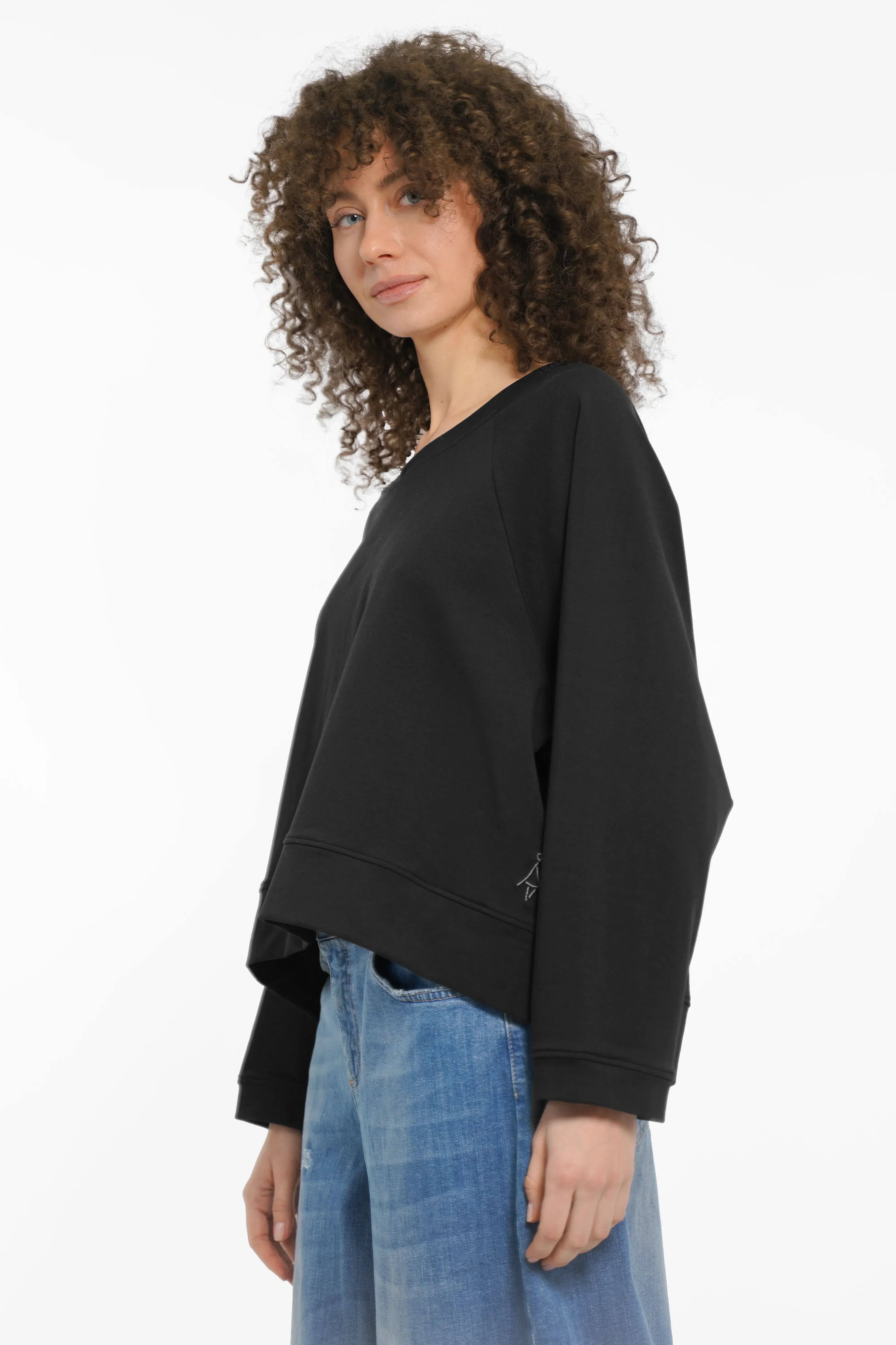 ADEA Sweater Oversize Pullover mit Rundhalsausschnitt und Raglanärmeln in leichter A-Linie