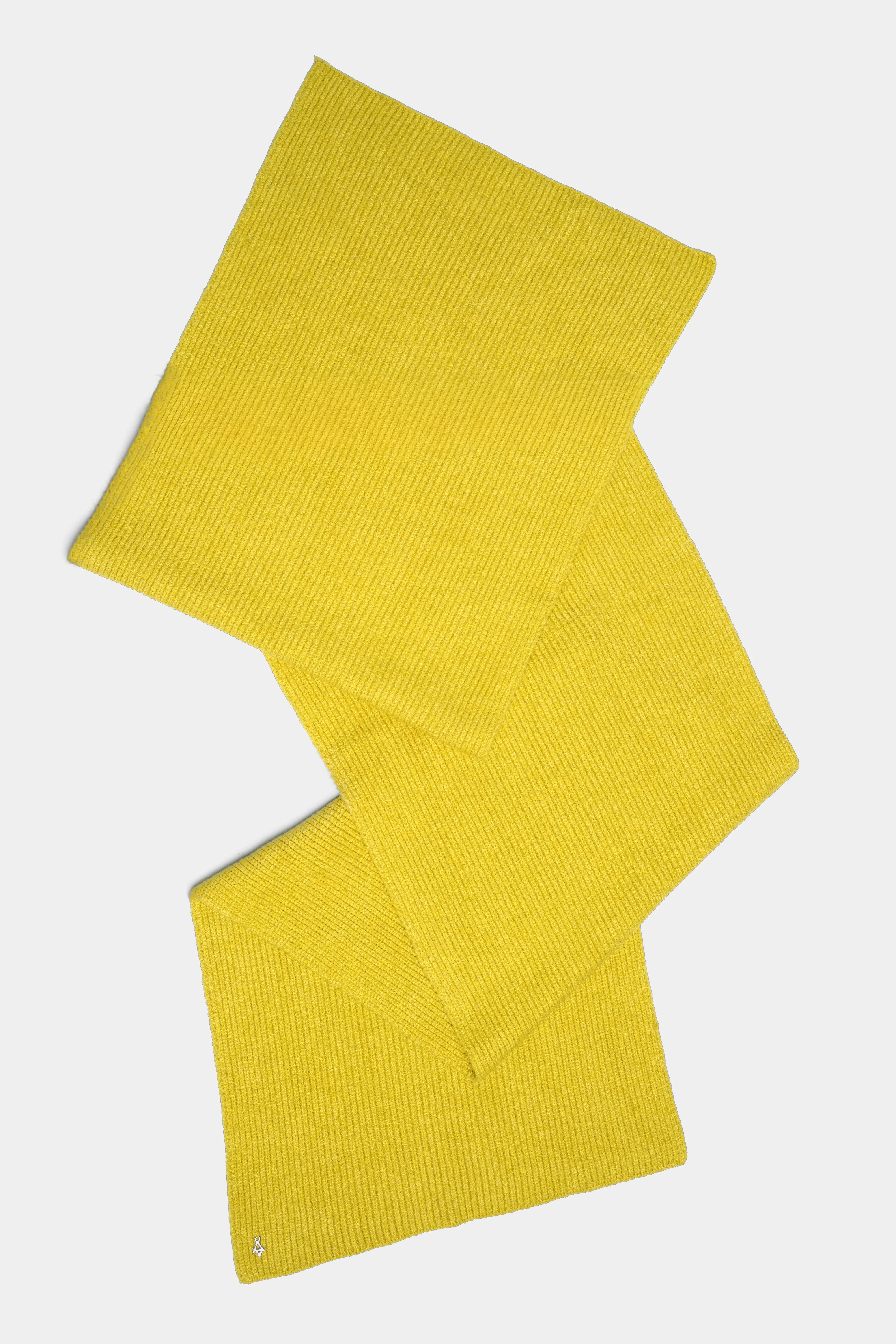 Gerippter Schal aus weichem Viskose-Mix in leuchtendem Gelb