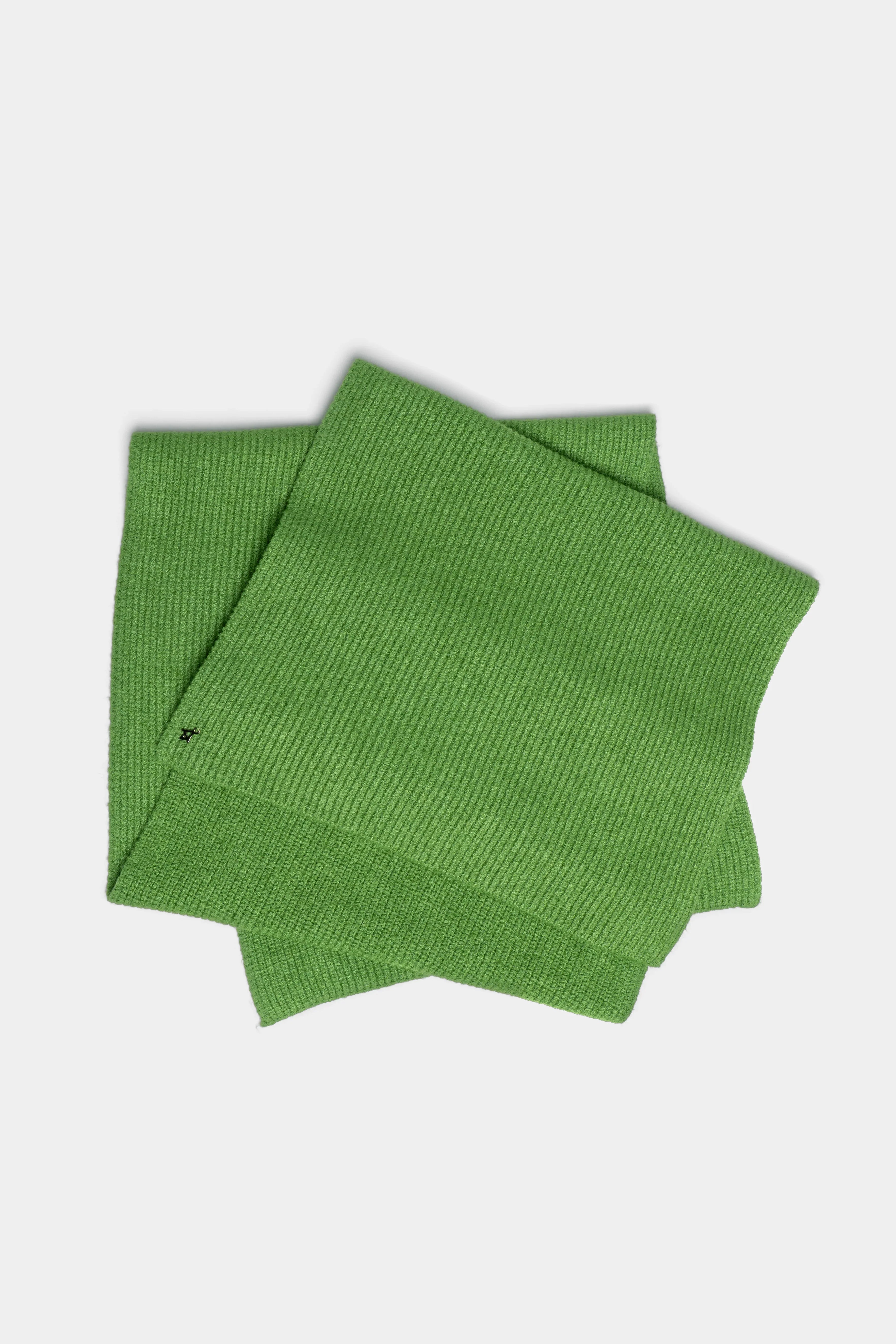 Grüner gerippter Schal aus weichem Viskose-Mix, 183x35 cm, vielseitig tragbar