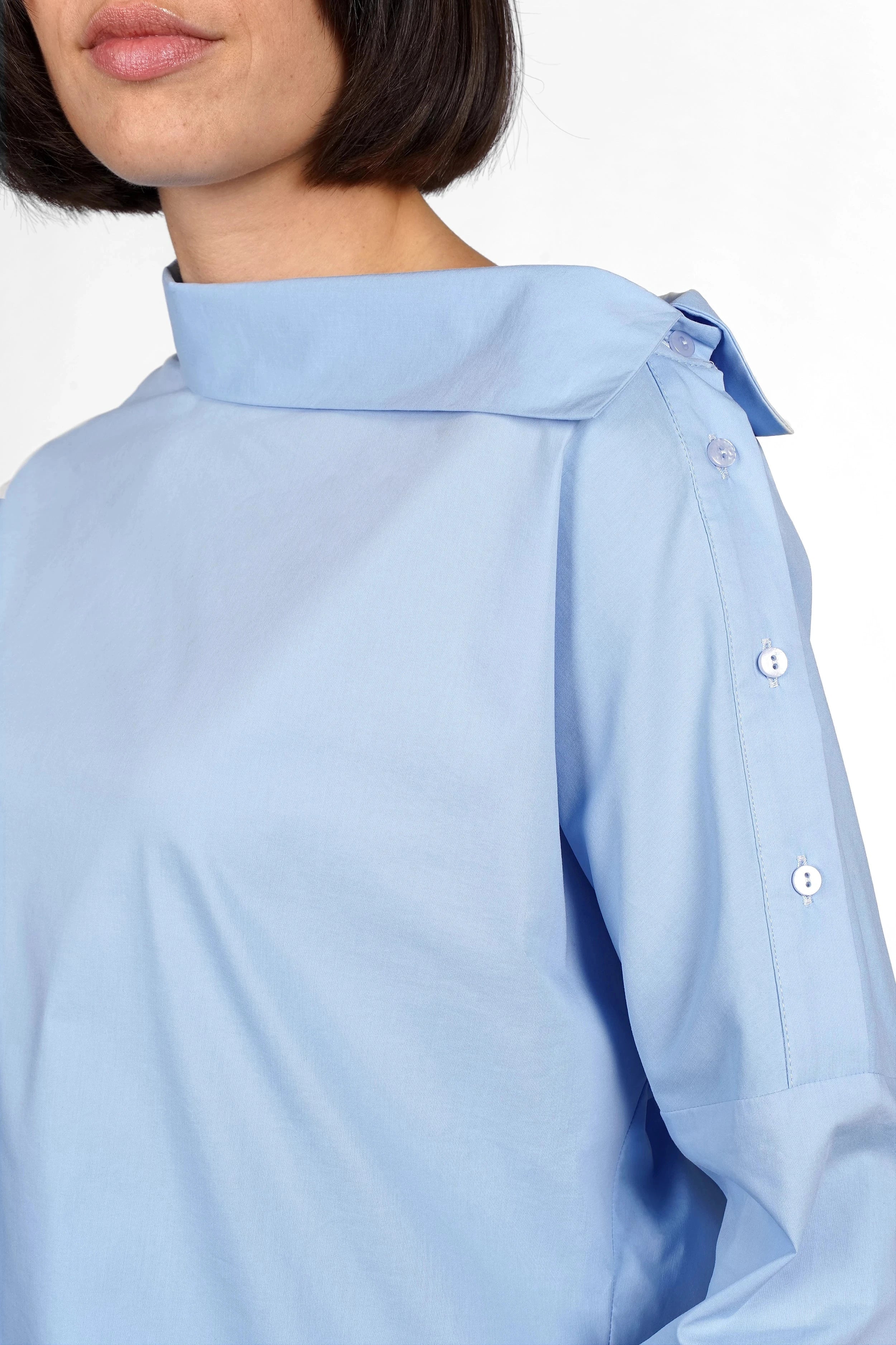Boni Asymmetrische Bluse mit One-Shoulder-Design und verlängerter Rückenpartie