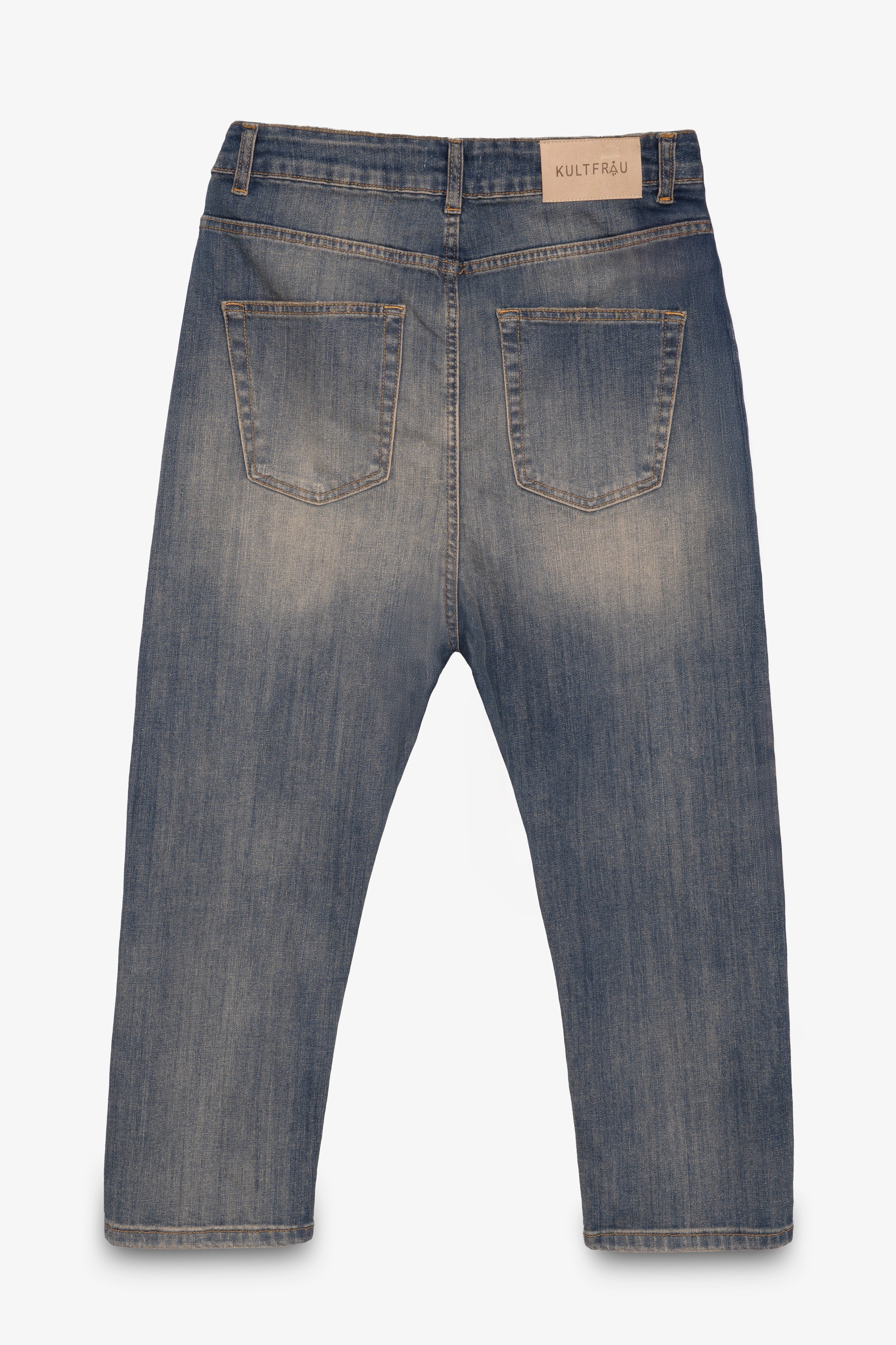 Jeany Baggy Jeans Damen locker geschnitten hellblaue Sandblast-Waschung relaxed fit
