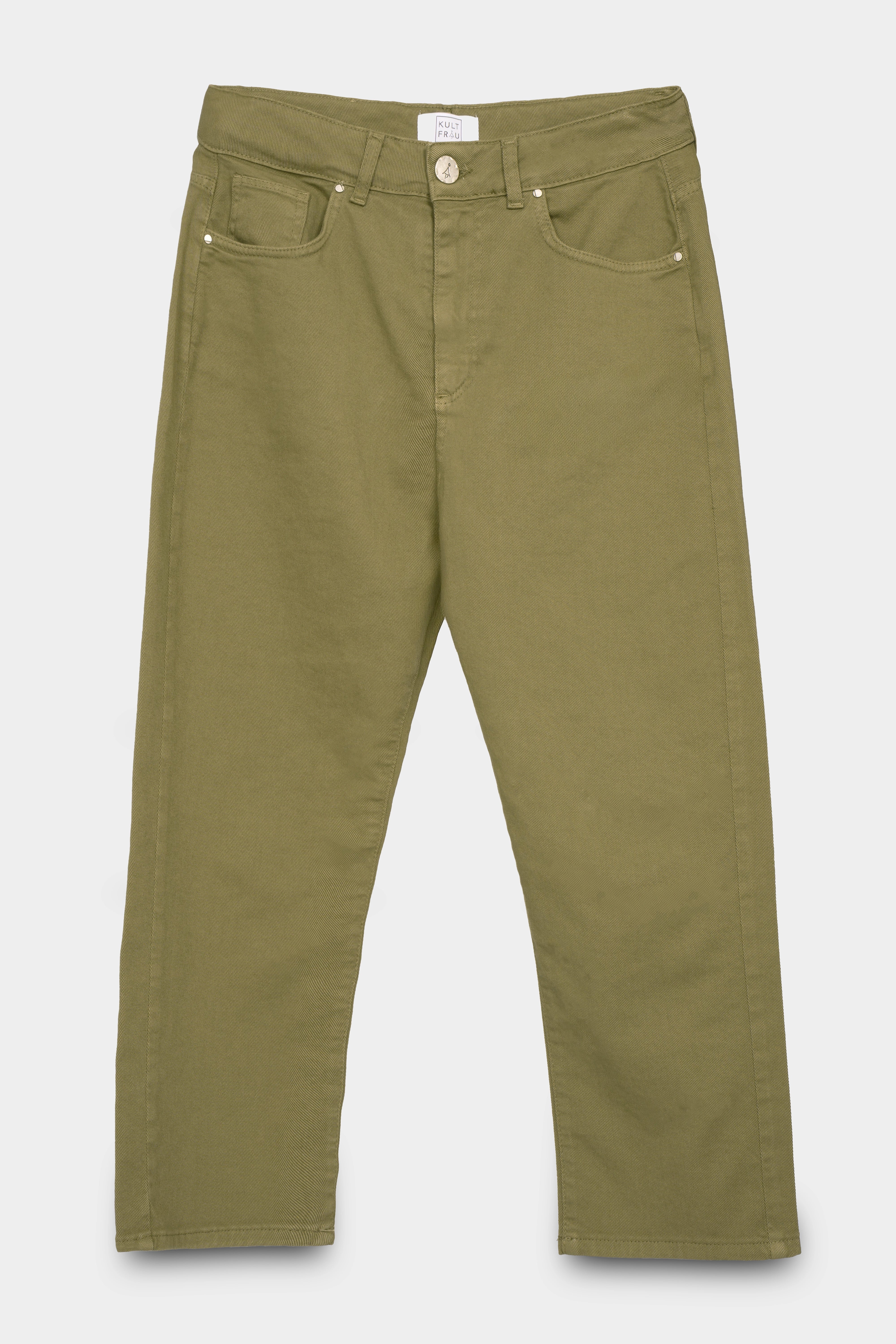 grüne locker geschnittene Baggy Jeans mit tiefem Schritt und 5-Pocket Design in relaxed Fit