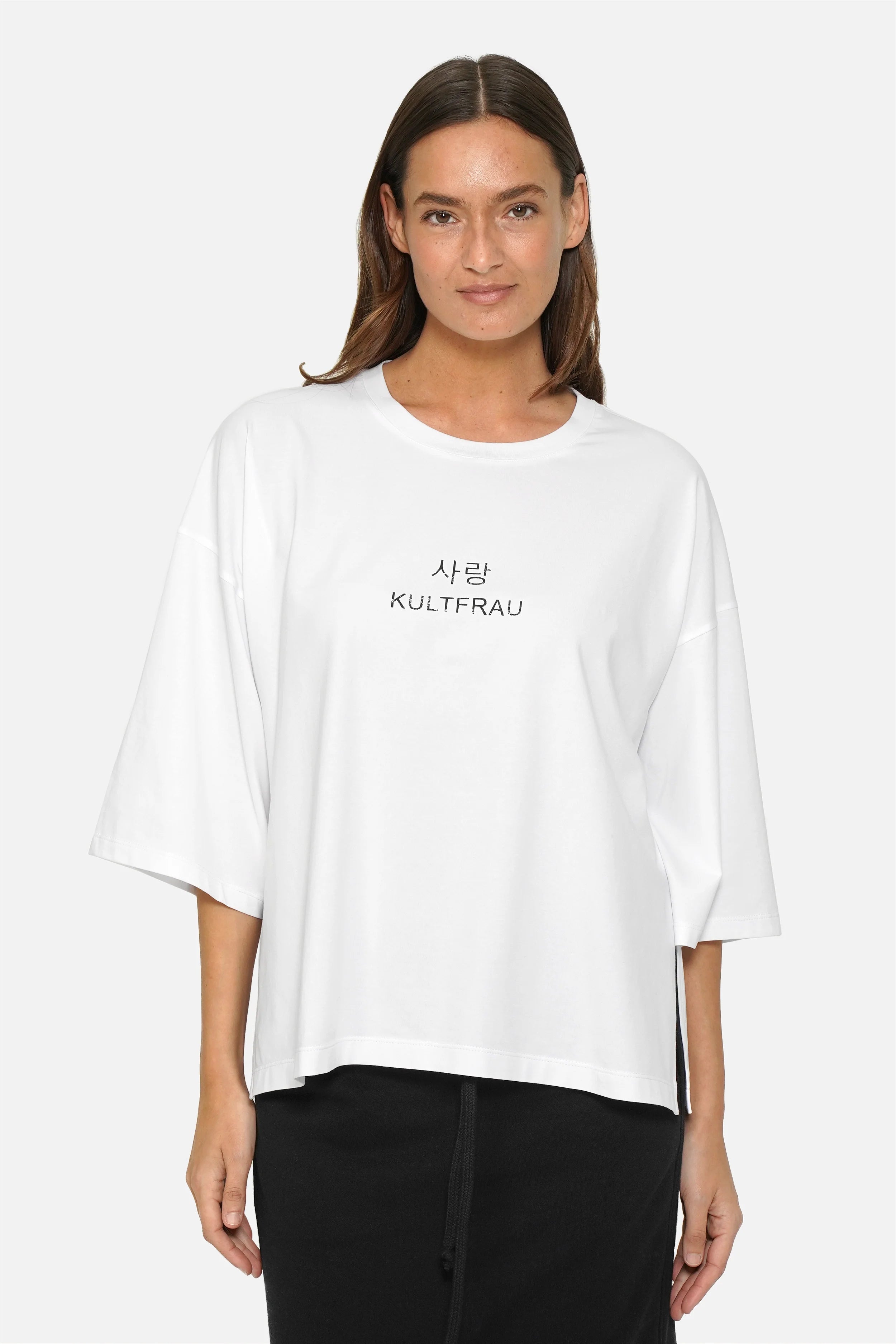 GWENA T-Shirt mit Frontprint aus weichem Baumwolljersey und rundem Ausschnitt