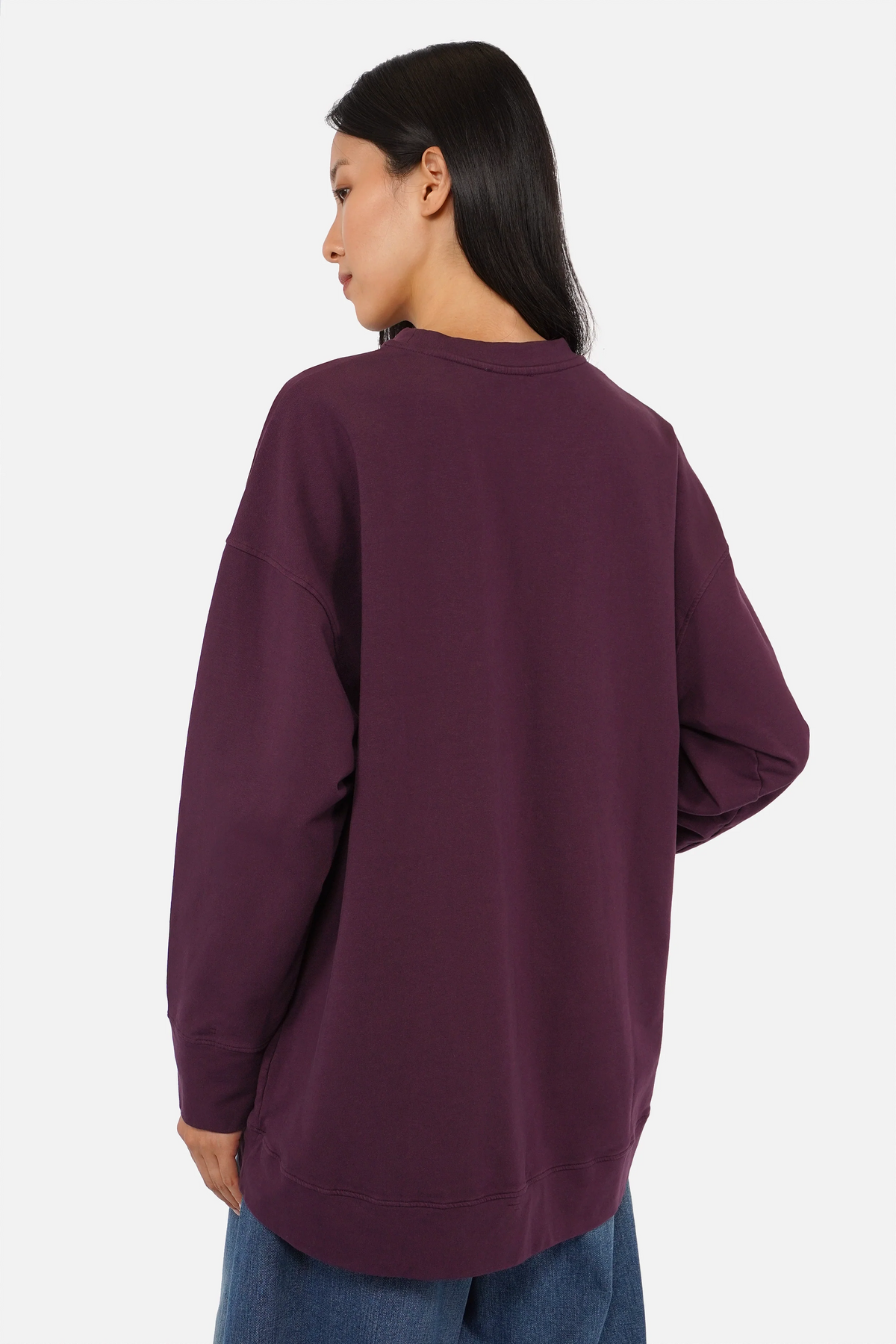 EIREL Relaxed Sweater leichter Sweater mit Rundhalsausschnitt und tonalem Logo-Stickereidesign