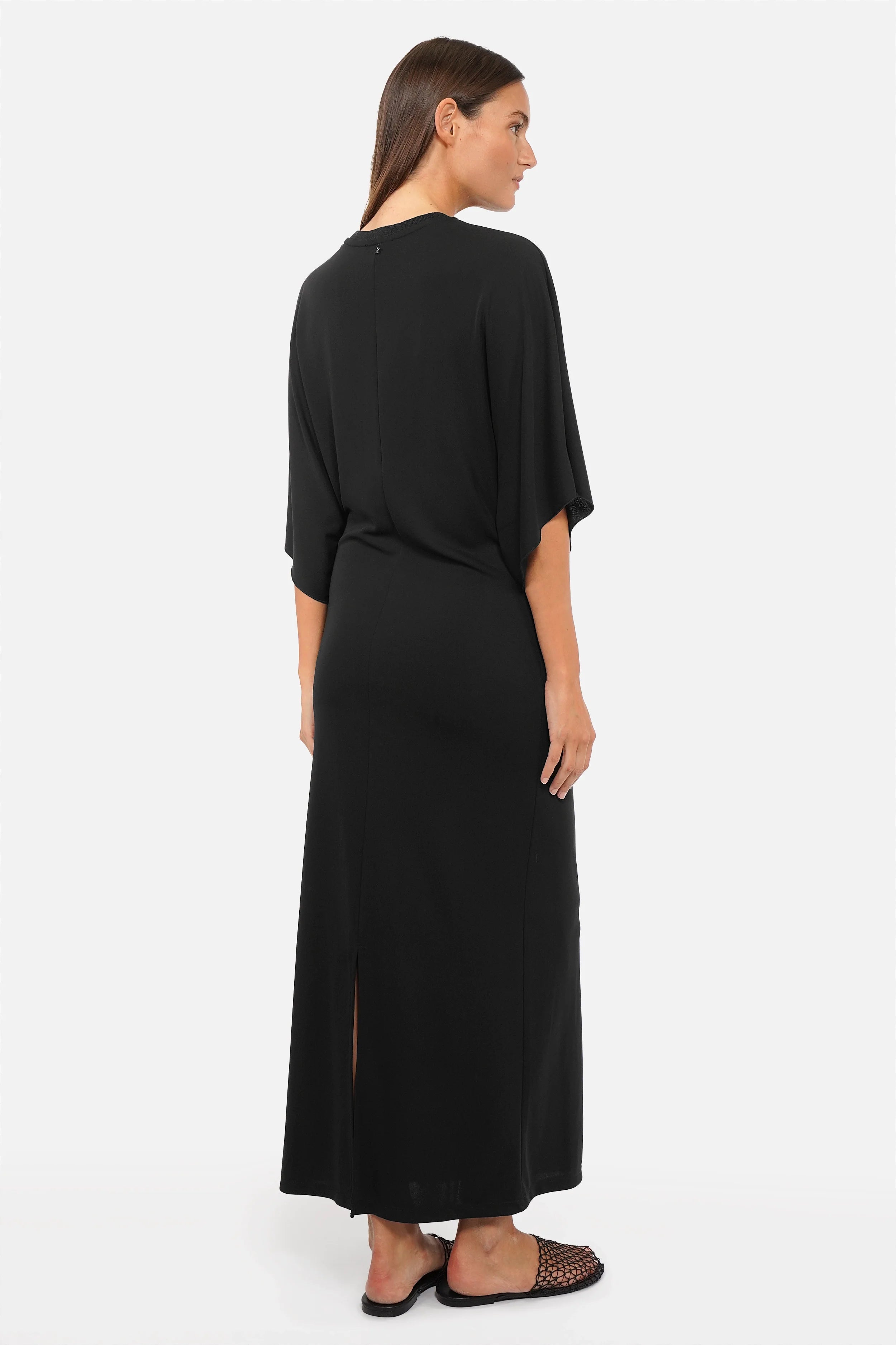 Elegantes Maxikleid FIONIE aus Polyester Jersey mit Rundhalsausschnitt und weiten Ärmeln