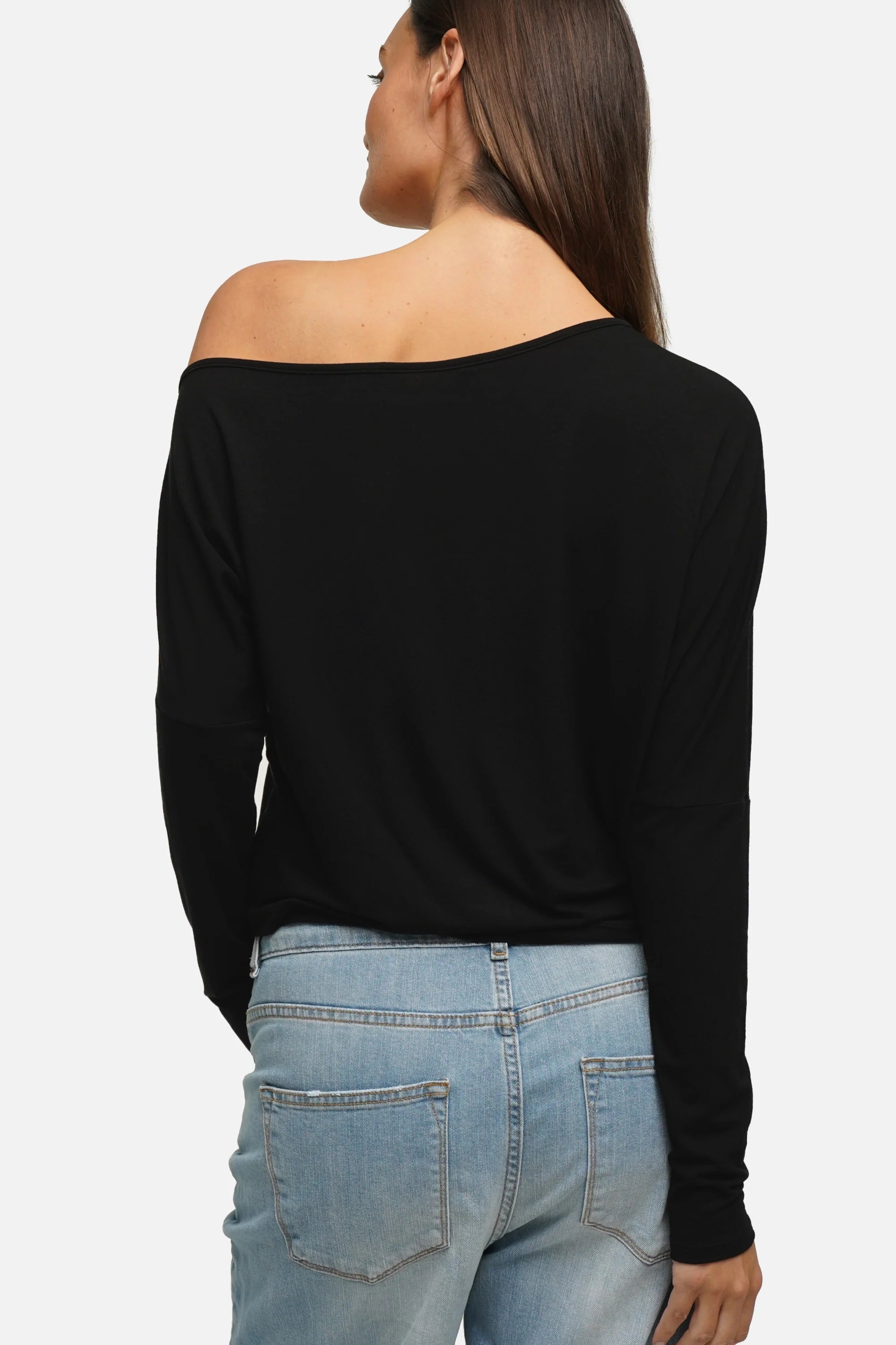 FRYA asymmetrisches Longsleeve mit leichtem Viskosestoff und überschnittenen Schultern in Regular Fit