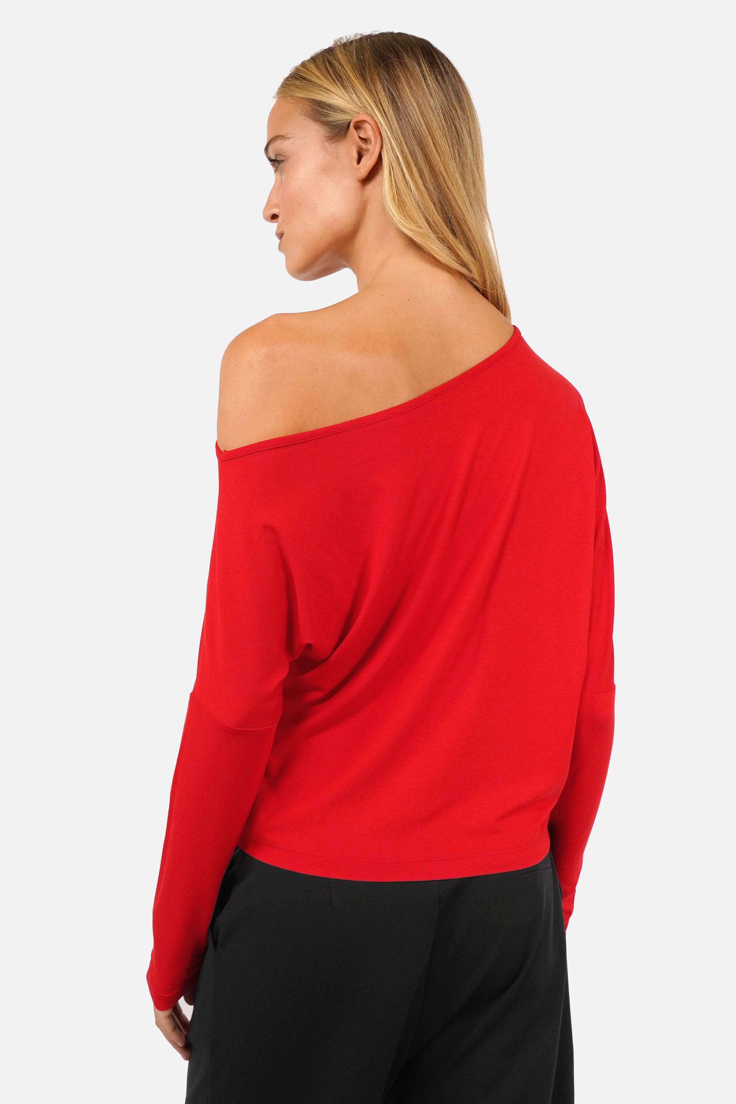 FRYA One Shoulder Longsleeve mit asymmetrischem Ausschnitt und leichter Viskose in Regular Fit