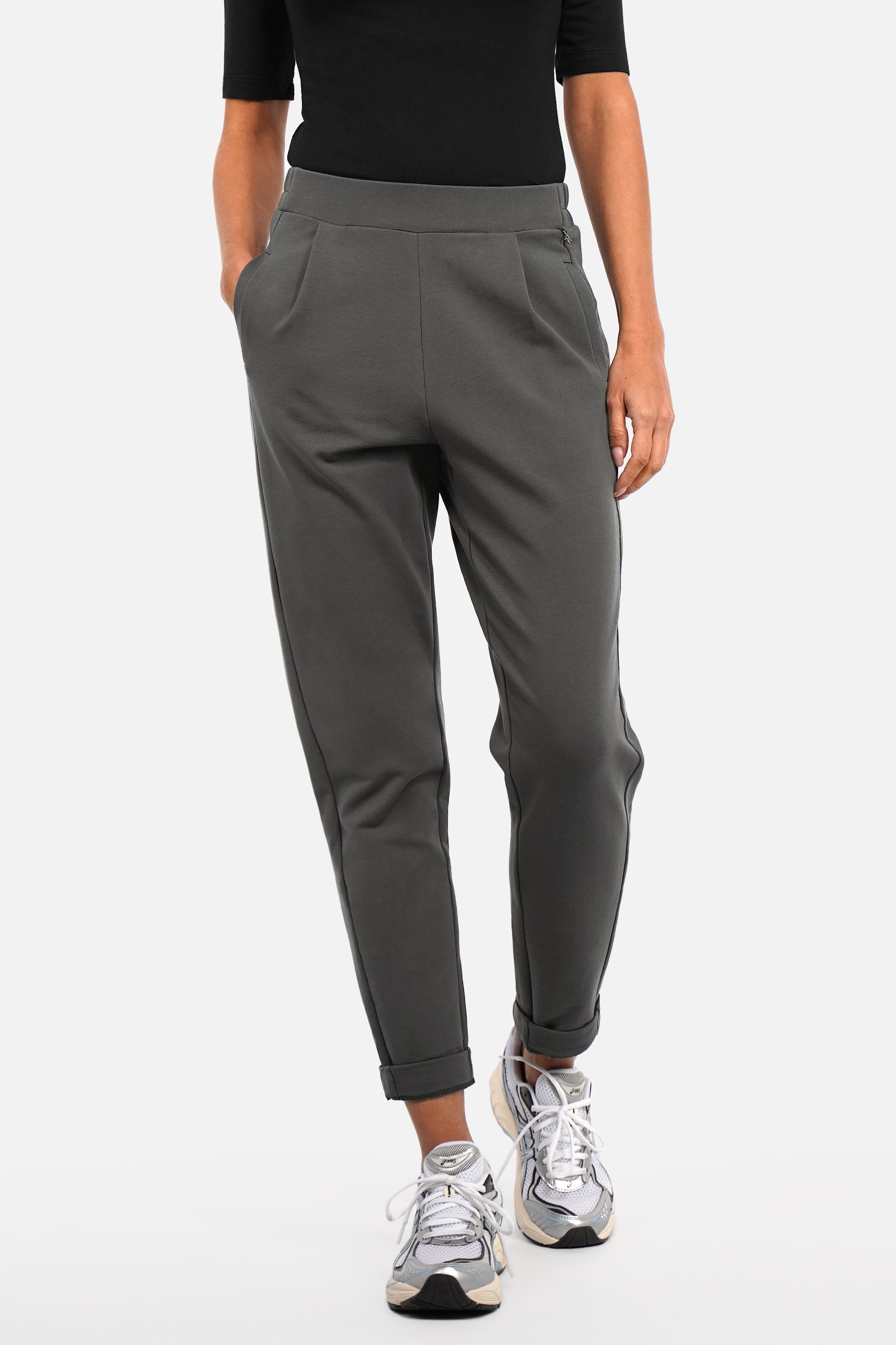 HILLA.K Jerseyhose in regulärem Schnitt mit mittelhohem Bund und elastischem Baumwollstretch