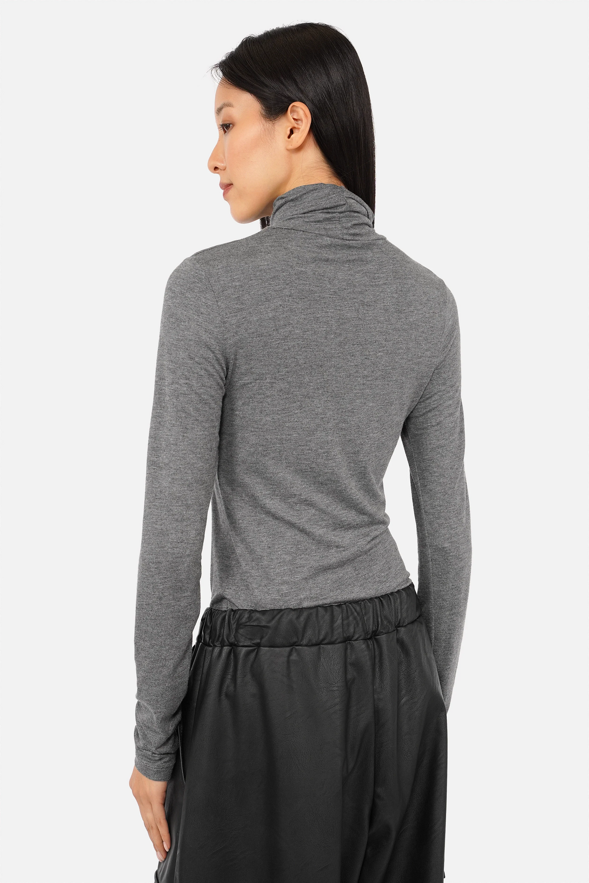 INNEKA long-sleeve top; roll neck, slim fit, soft viscose jersey