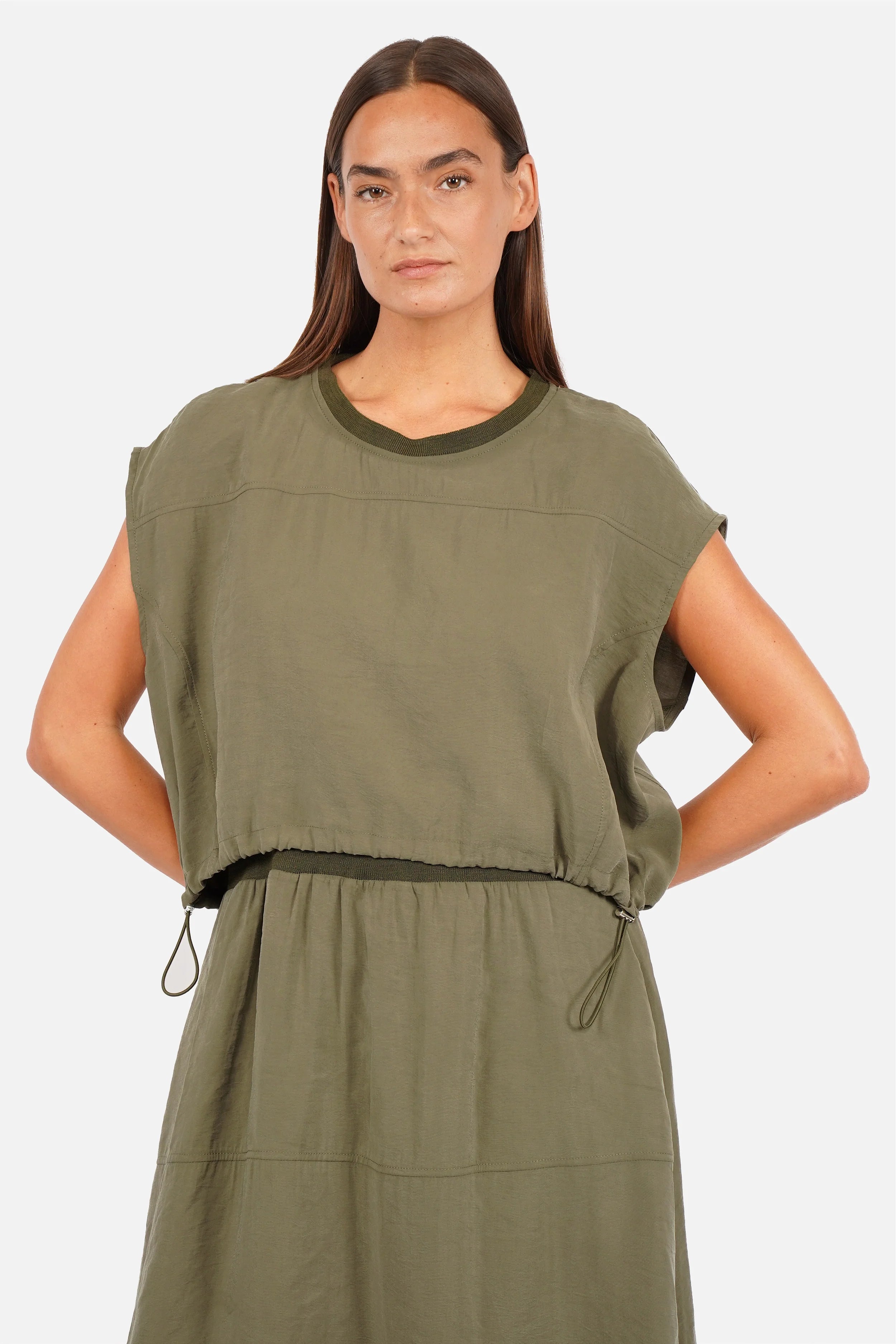 ISKKA Kleid-Set 2-in-1 aus weichem Modal-Mix mit verstellbaren Trägern und elastischem Ripp-Bund