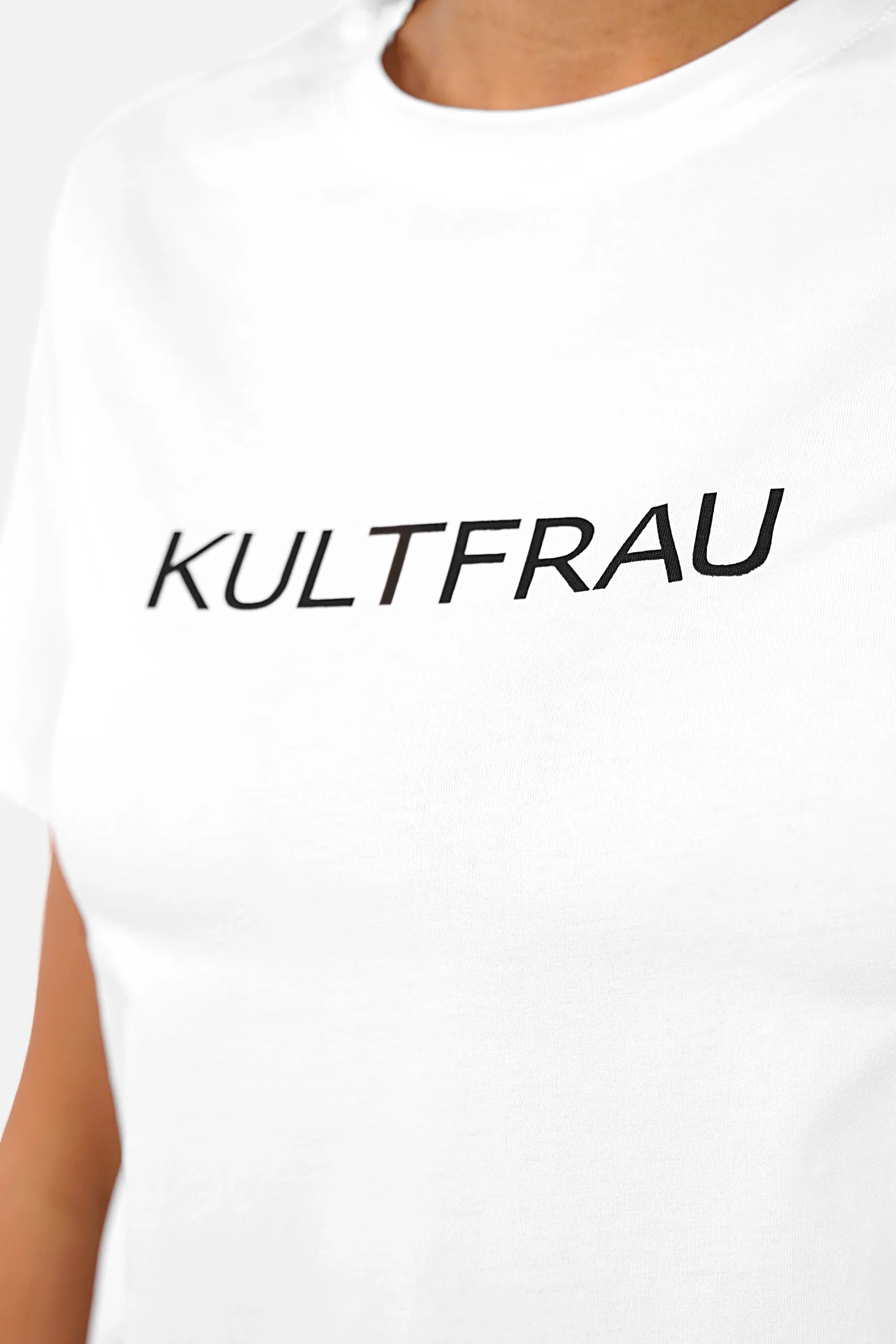 ISY T-Shirt aus weicher Baumwolle mit KULTFRAU-Print und Rundhalsausschnitt