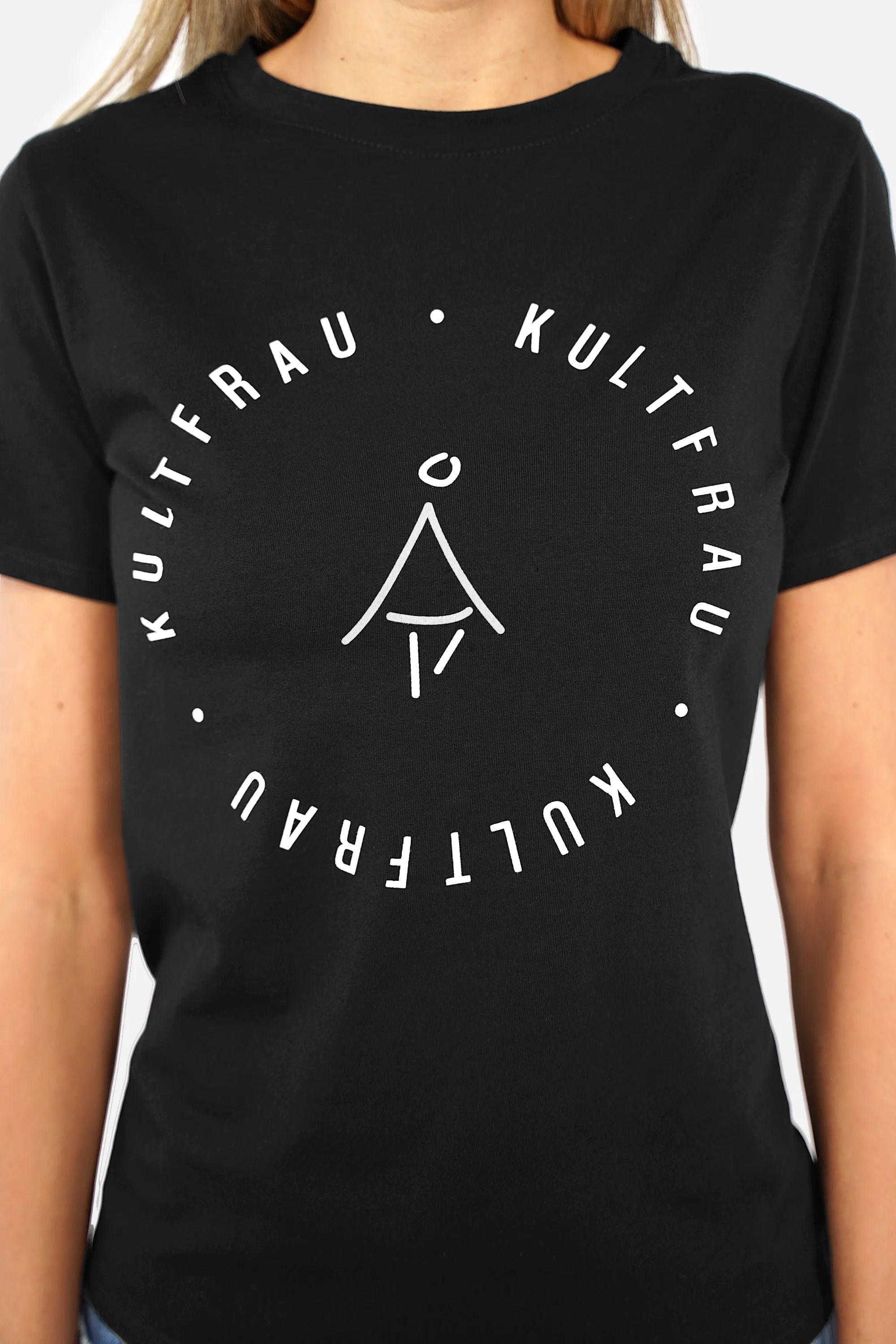 ISY T-Shirt aus Baumwolle mit KULTFRAU-Logo und Rundhalsausschnitt, kurzärmelig, Regular Fit