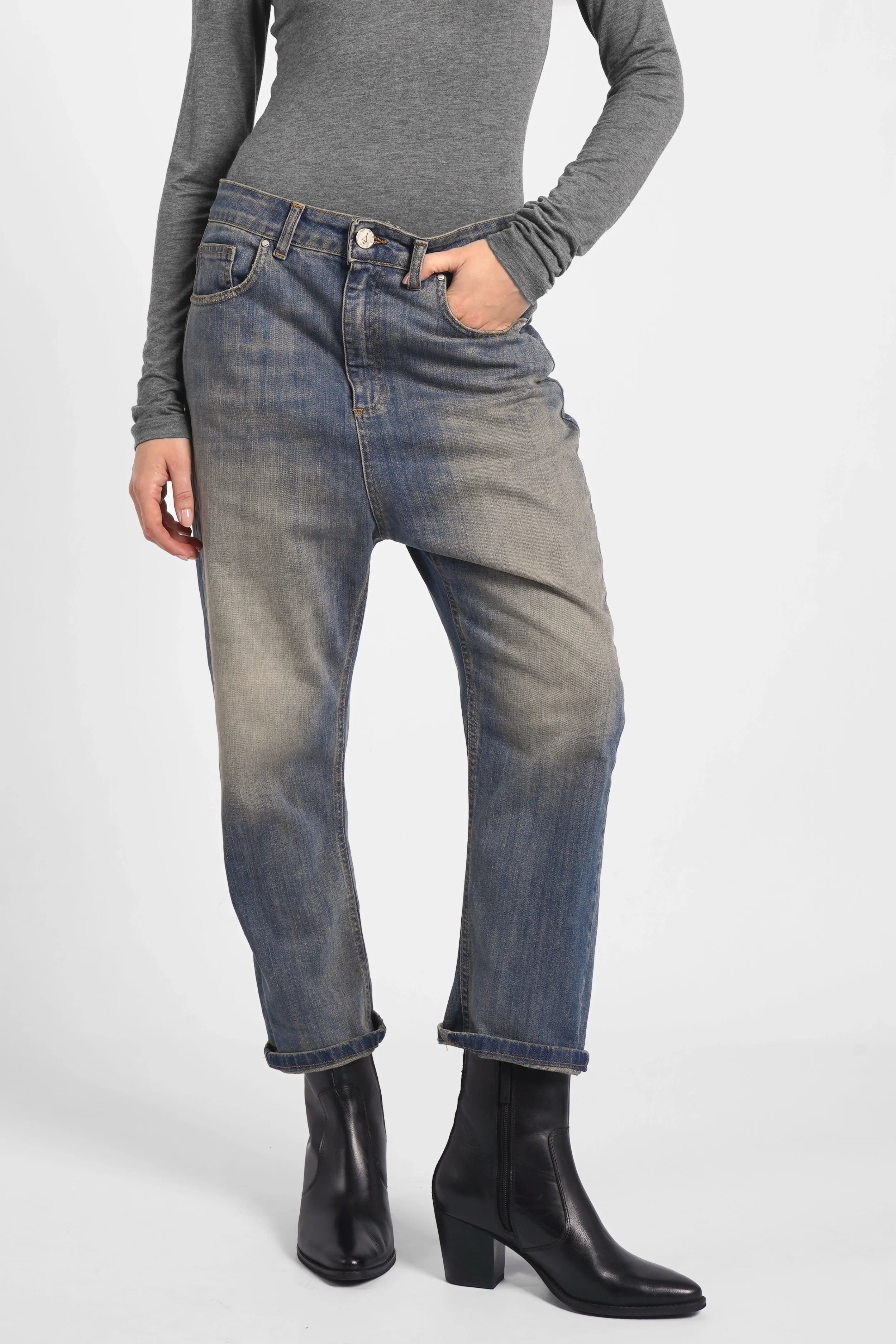 Jeany Baggy Jeans mit lockerem Sitz, Sandblast-Waschung und entspanntem Boyfriend-Look