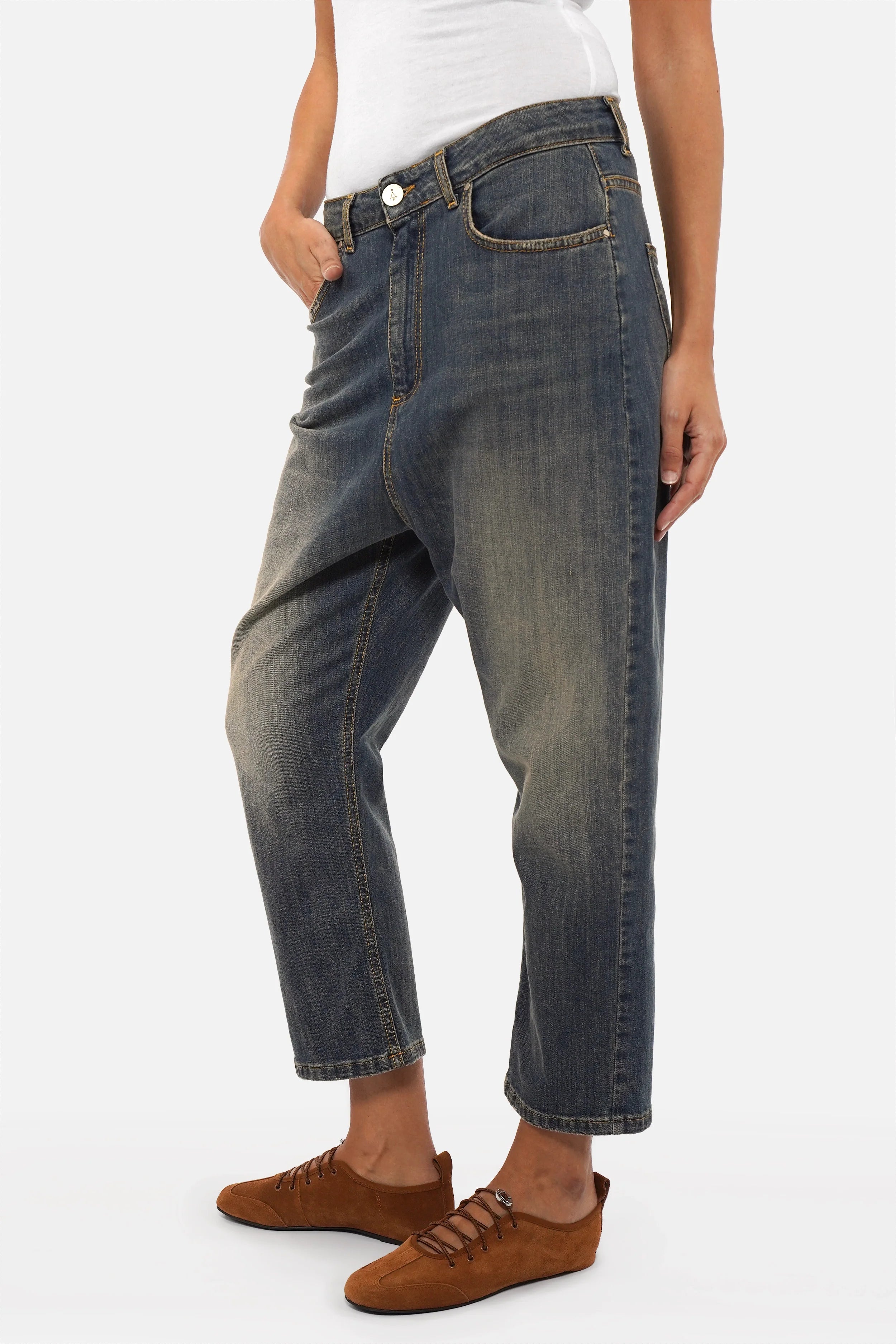 Damen Baggy Jeans in Desert Blue mit relaxed Fit und Boyfriend-Look