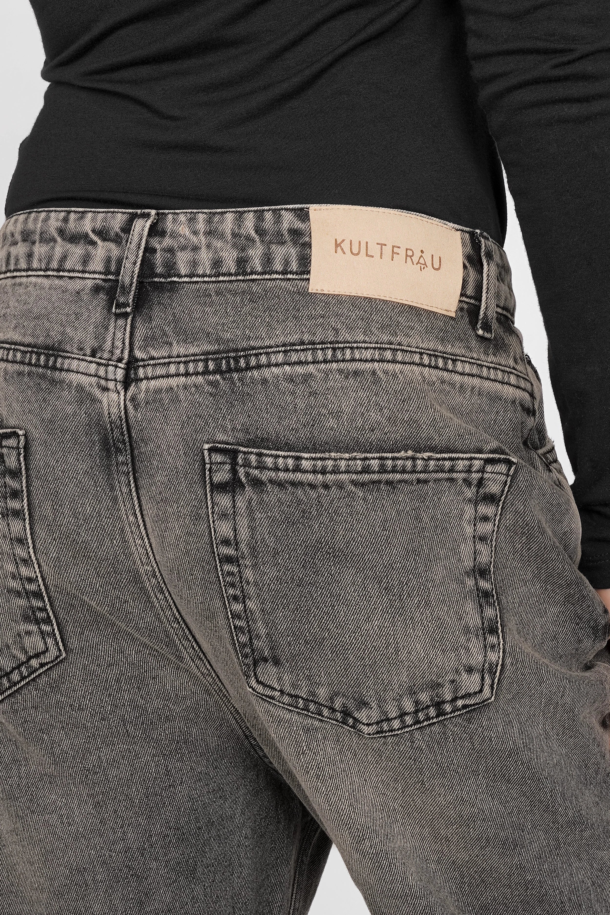 JEANY Baggy Jeans in Moonlight grey washed vintage look with relaxed fit and deep crotch detail