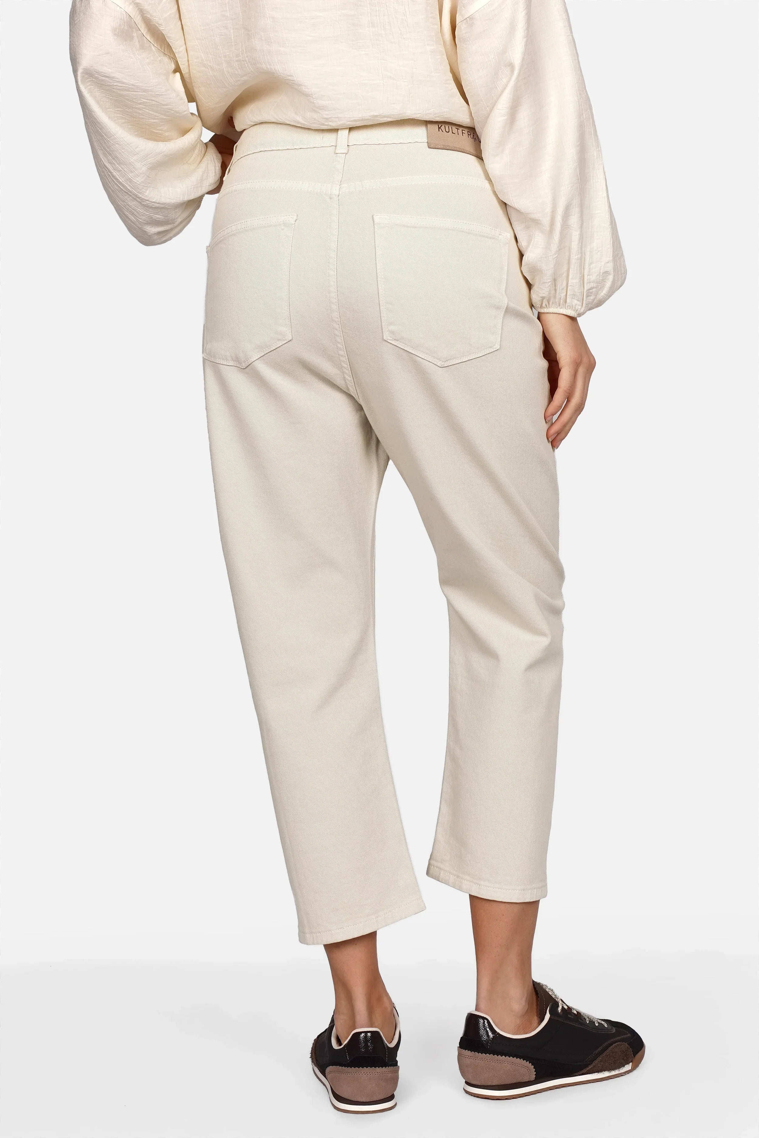 Baggy Jeans lockere Passform Boyfriend-Look leichter Denim Gürtel Reißverschluss 5-Pocket Relaxed Fit