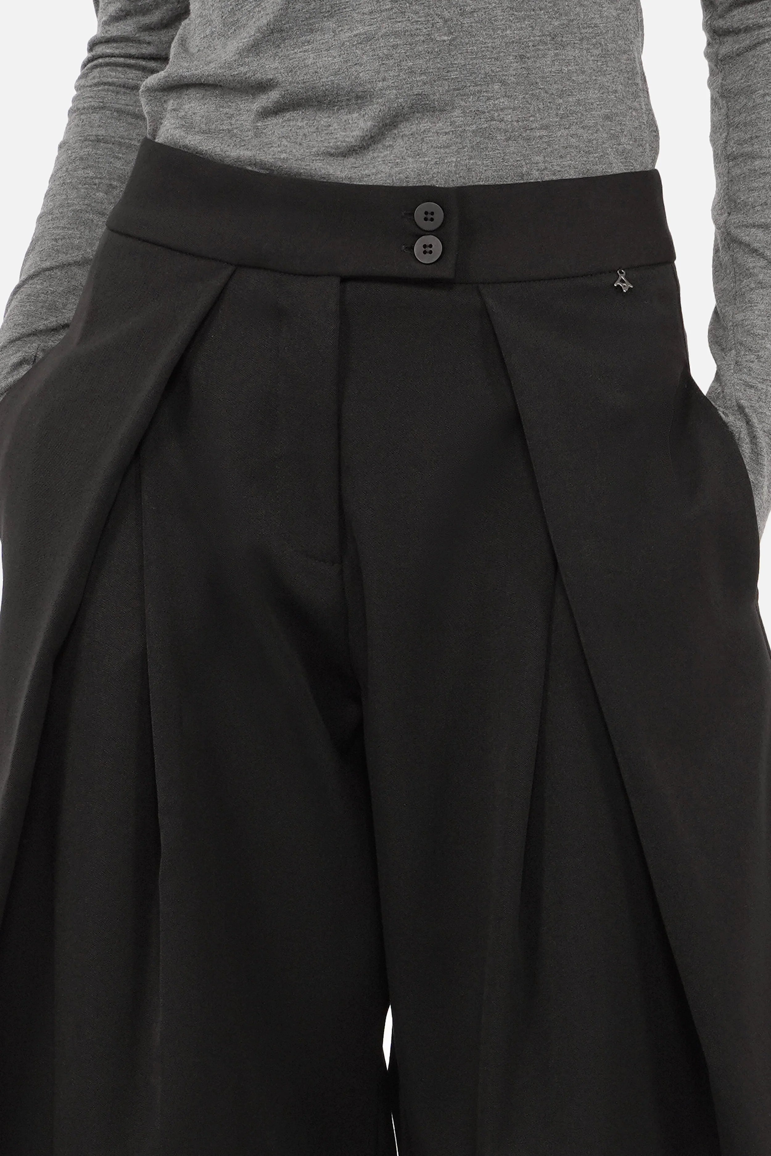 Helle JEDA Culotte mit Faltendetails, weitem Bein und hohem Bund in Relaxed Fit