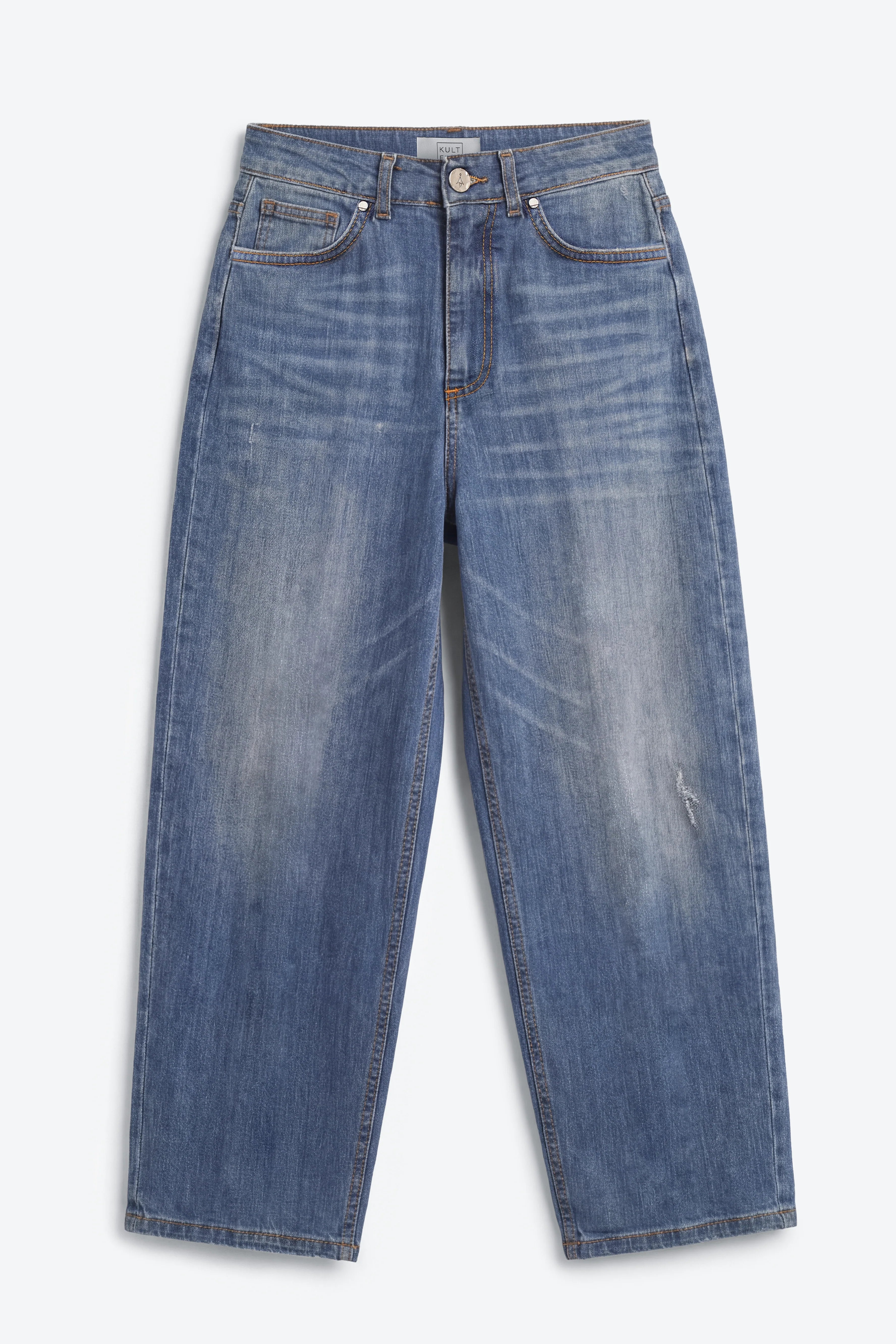 Loose-Fit Jeans aus leichtem Denim in Urban Blue Washed mit High Waist und weitem, konisch zulaufendem Bein