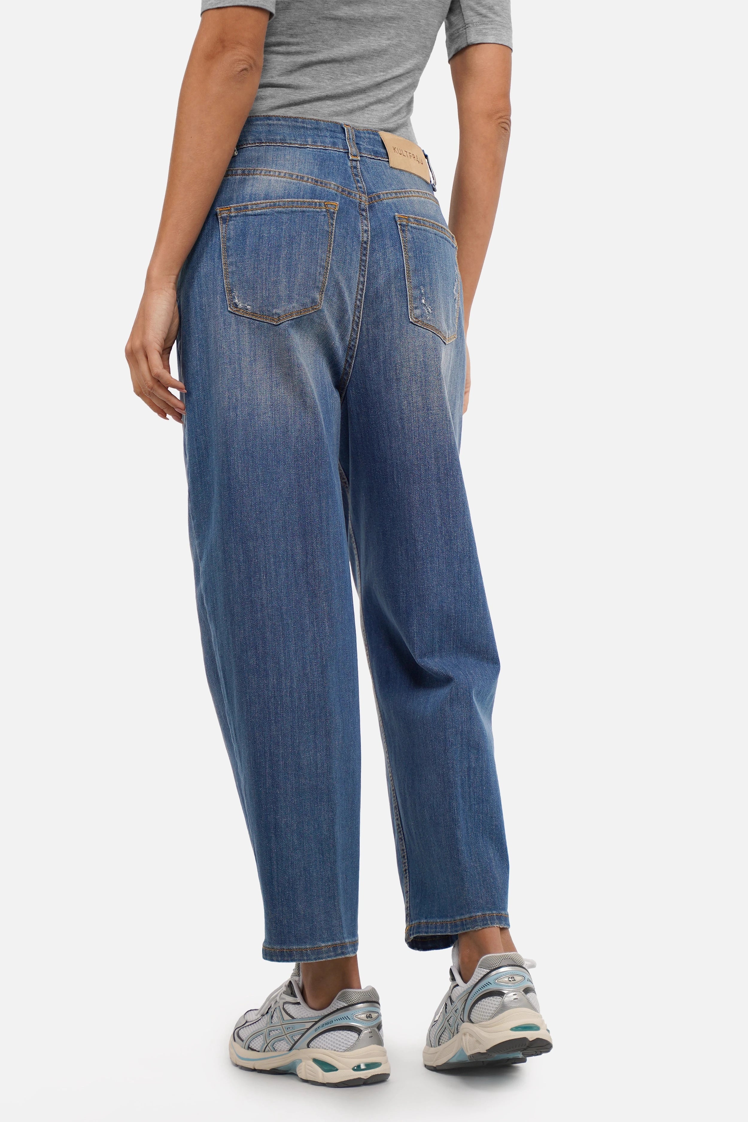 Loose-Fit Jeans aus leichtem Denim mit weitem Bein und High Waist in Urban Blue Washed