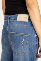 JOOSY Wide Leg Jeans mittelblau mit weitem Bein und dezenter Used-Waschung, entspannter Schnitt