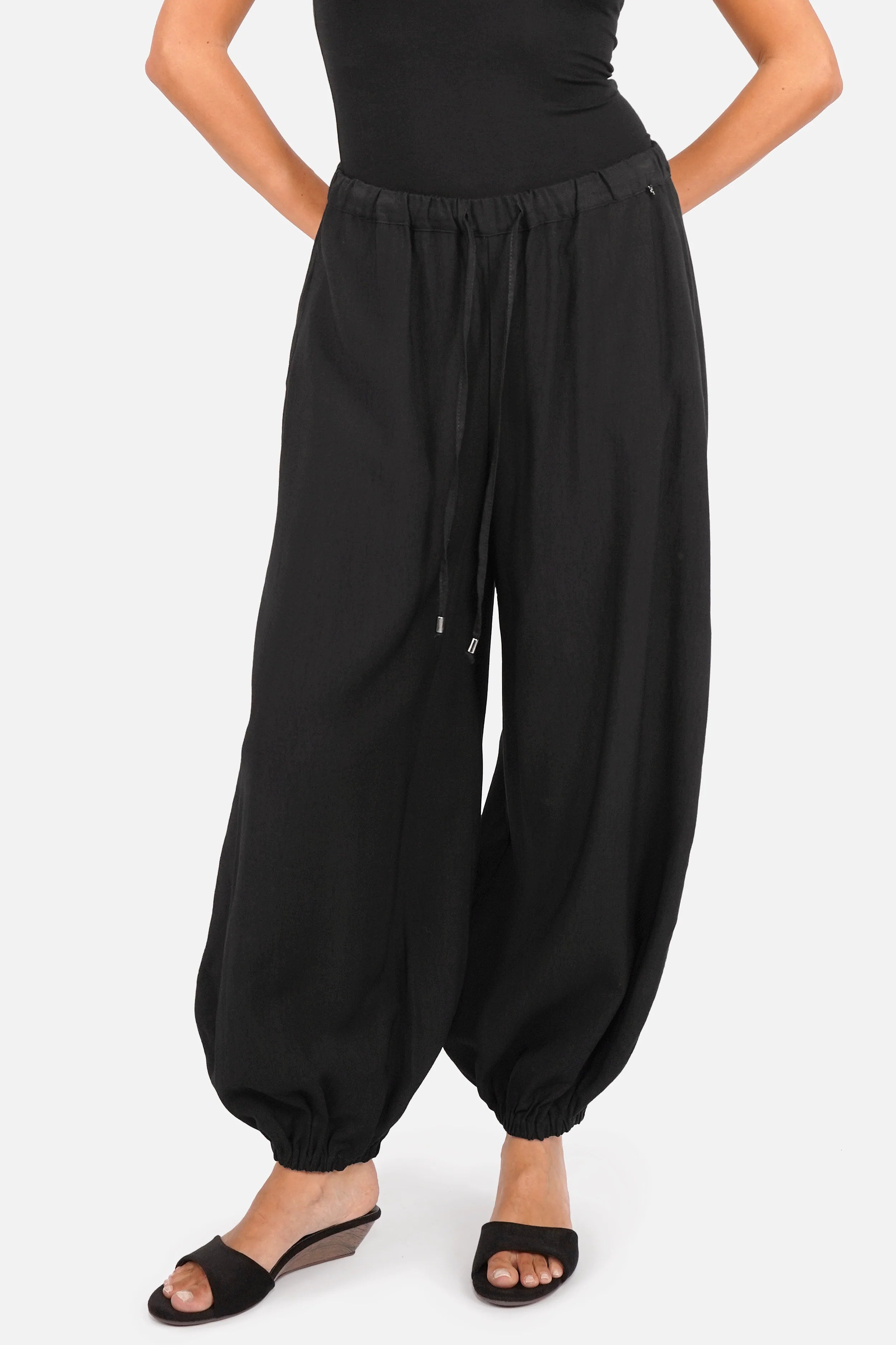 KEANA Pumphose lockere Viskosehose mit Gummibund und Seitentaschen in Regular Fit