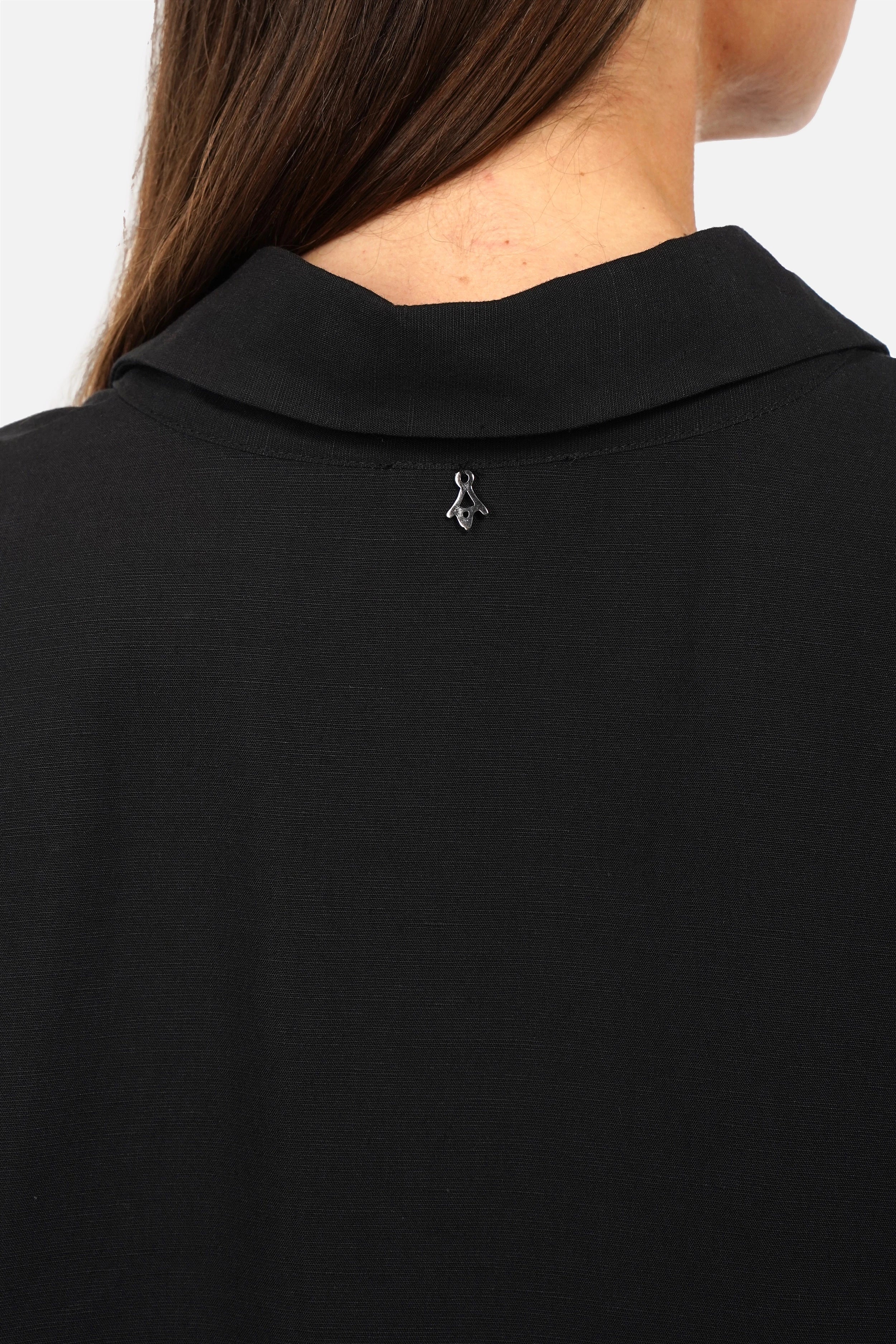 KIOKO Hemdbluse aus Viskose-Leinen mit Hemdkragen, Brusttasche, Fledermausärmeln und oversized Fit