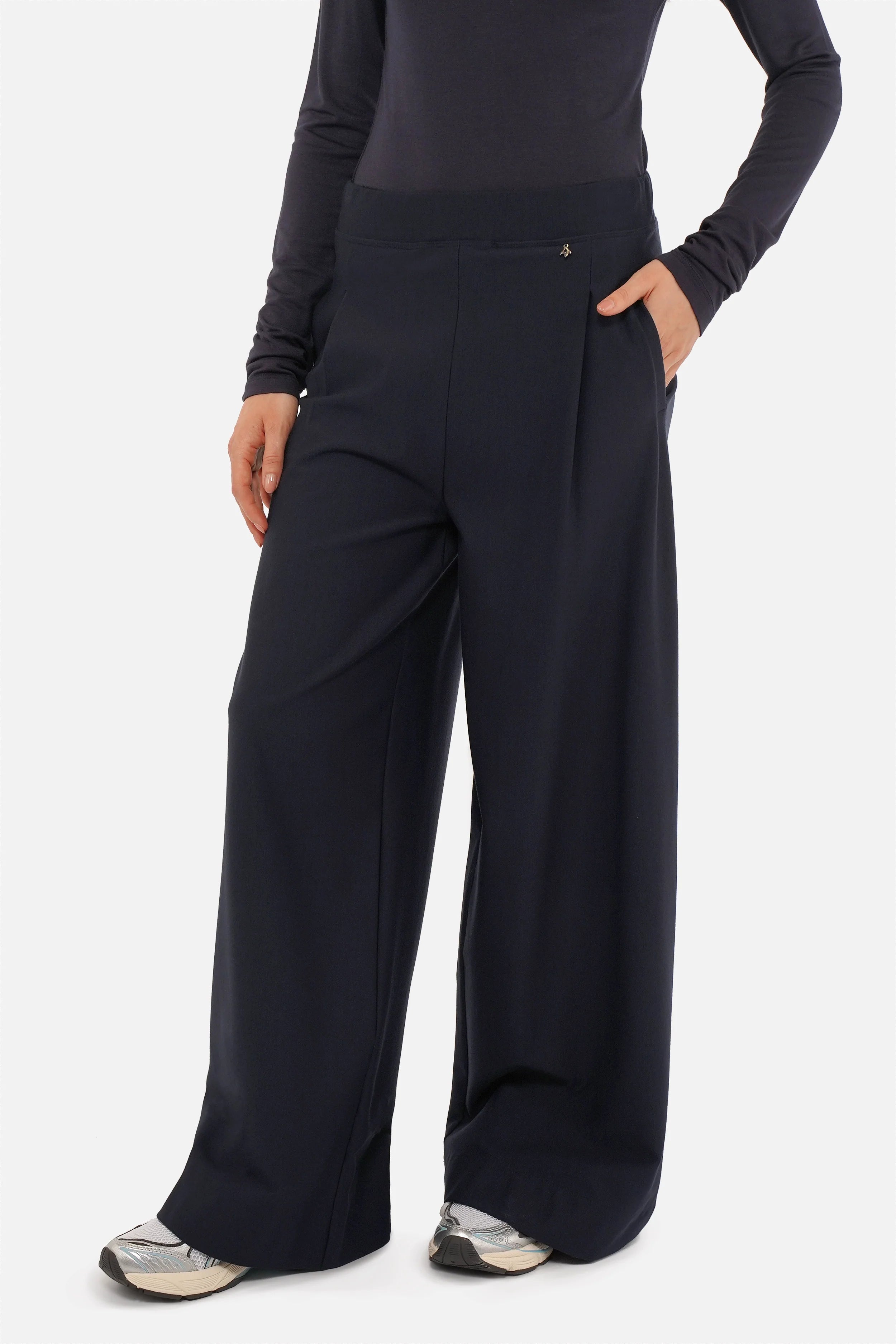 KLARA.K Wide Leg Jerseyhose in weicher Jersey-Qualität mit hohem Stretchkomfort und elastischem Bund