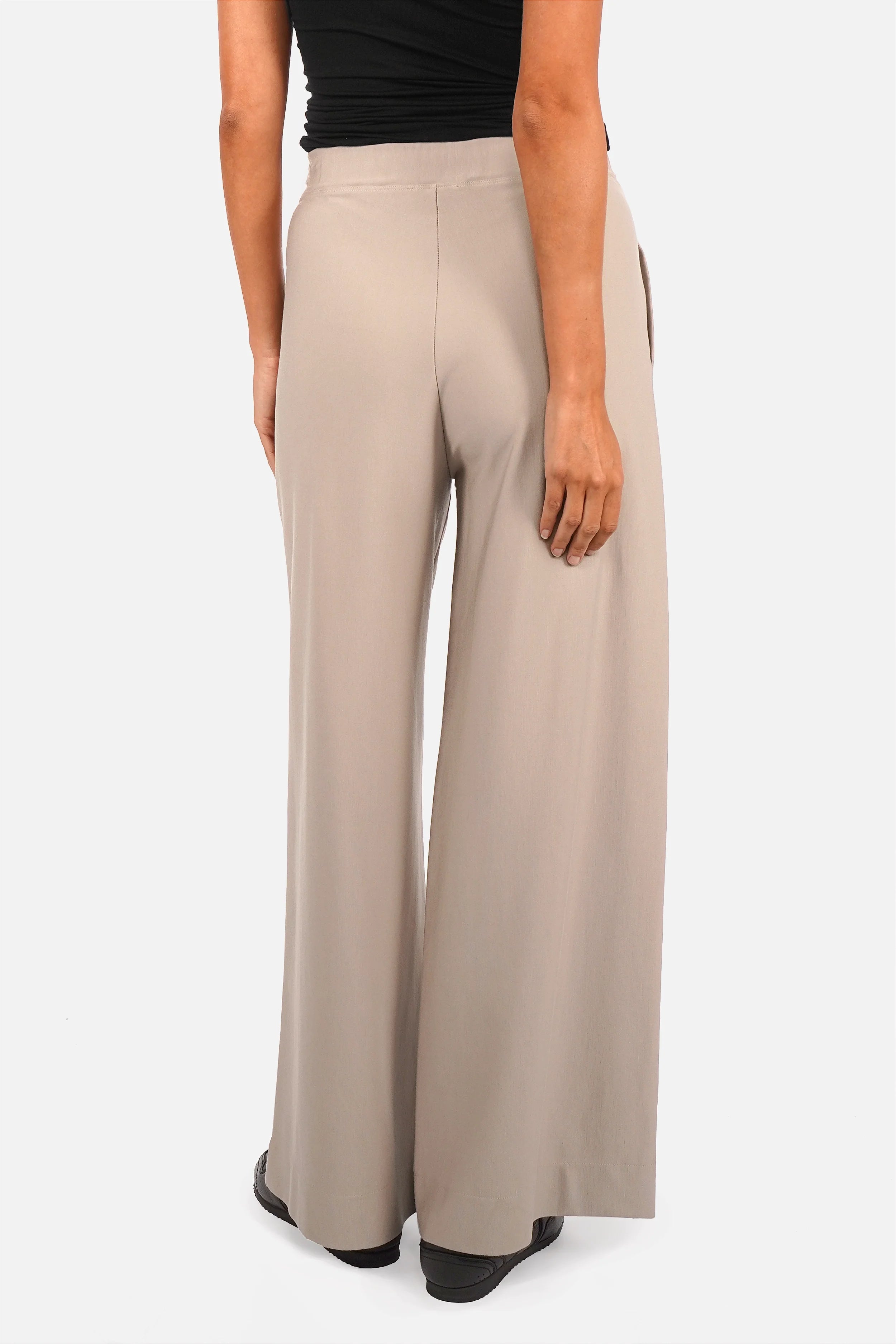 KLARA.K Wide Leg Pants weite Hose mit elastischem Bund und seitlichen Taschen aus Viskose-Mix