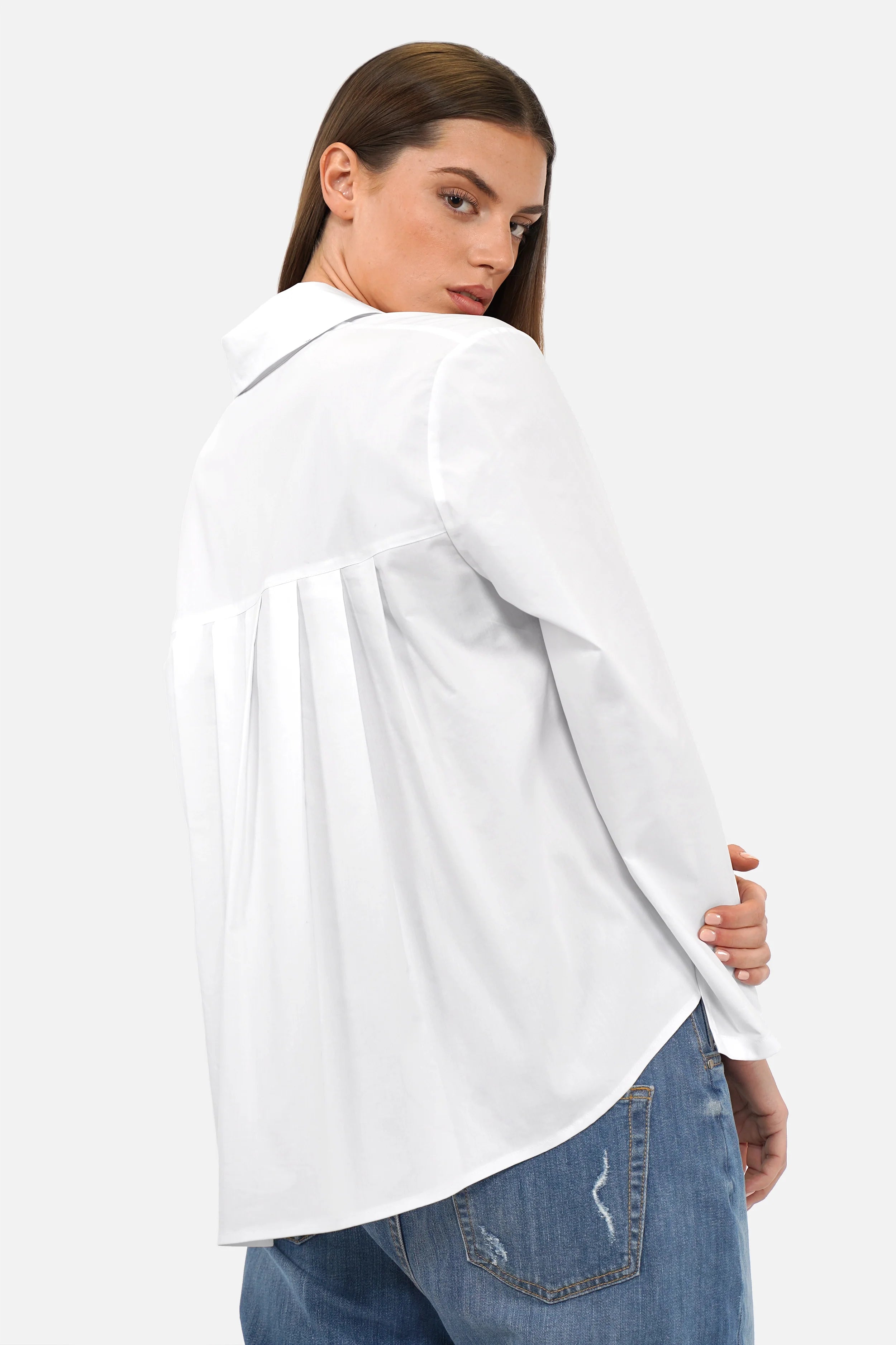 KYNDRA Bluse aus weicher Popeline mit Knopfleiste, klassischem Kragen und Ärmelschlitz in Regular Fit