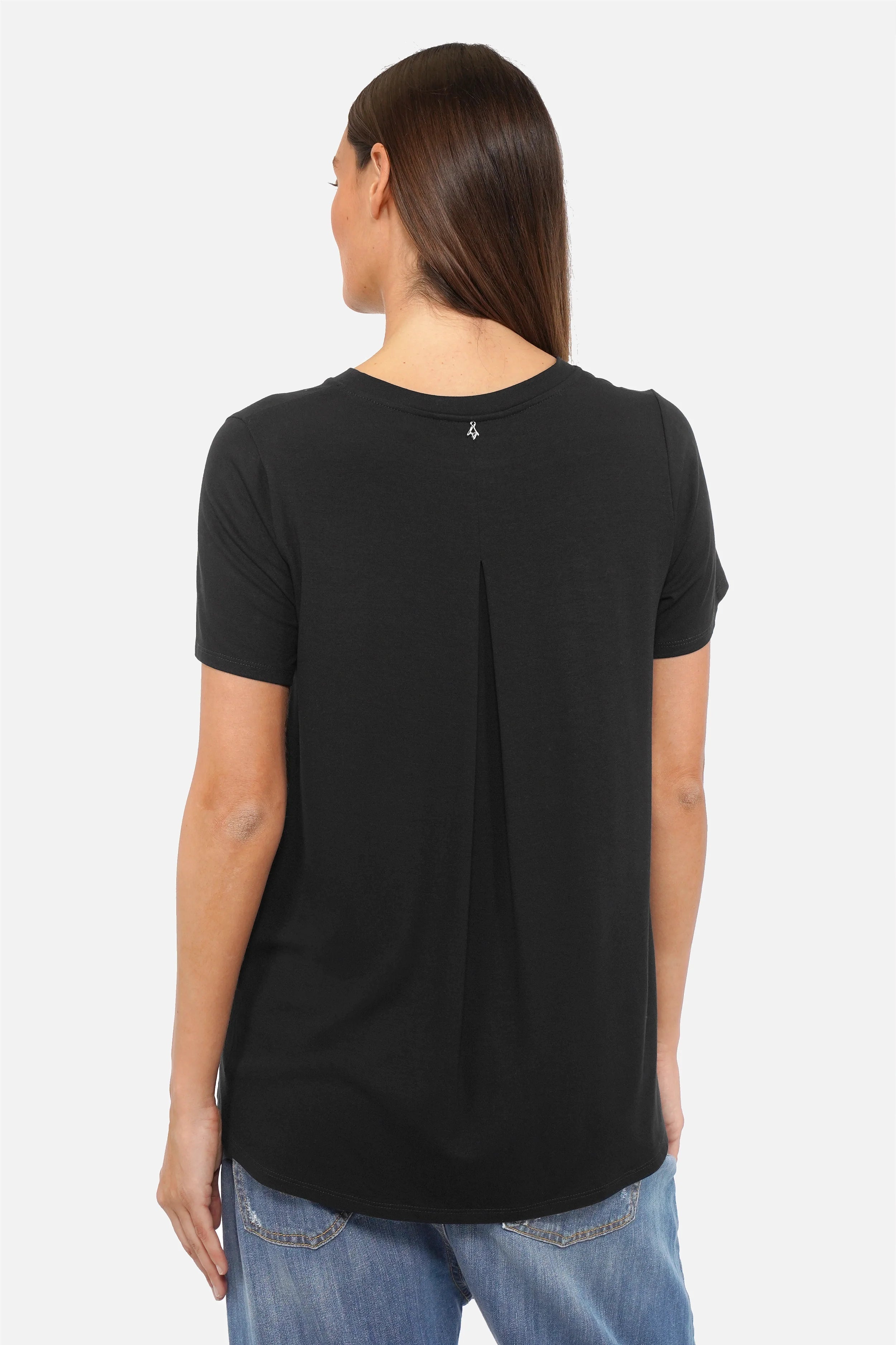LYLLDA T-Shirt soft viscose A-line with round neckline and longer back hem