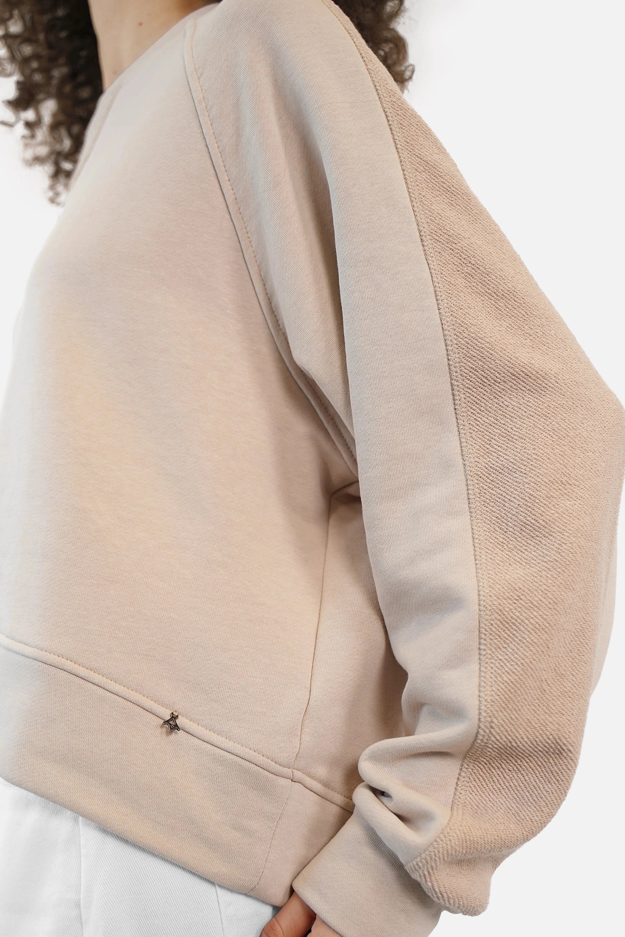 MEEGY Sweater aus weichem Baumwoll-Sweatshirt mit Rundhalsausschnitt und Oversize Passform