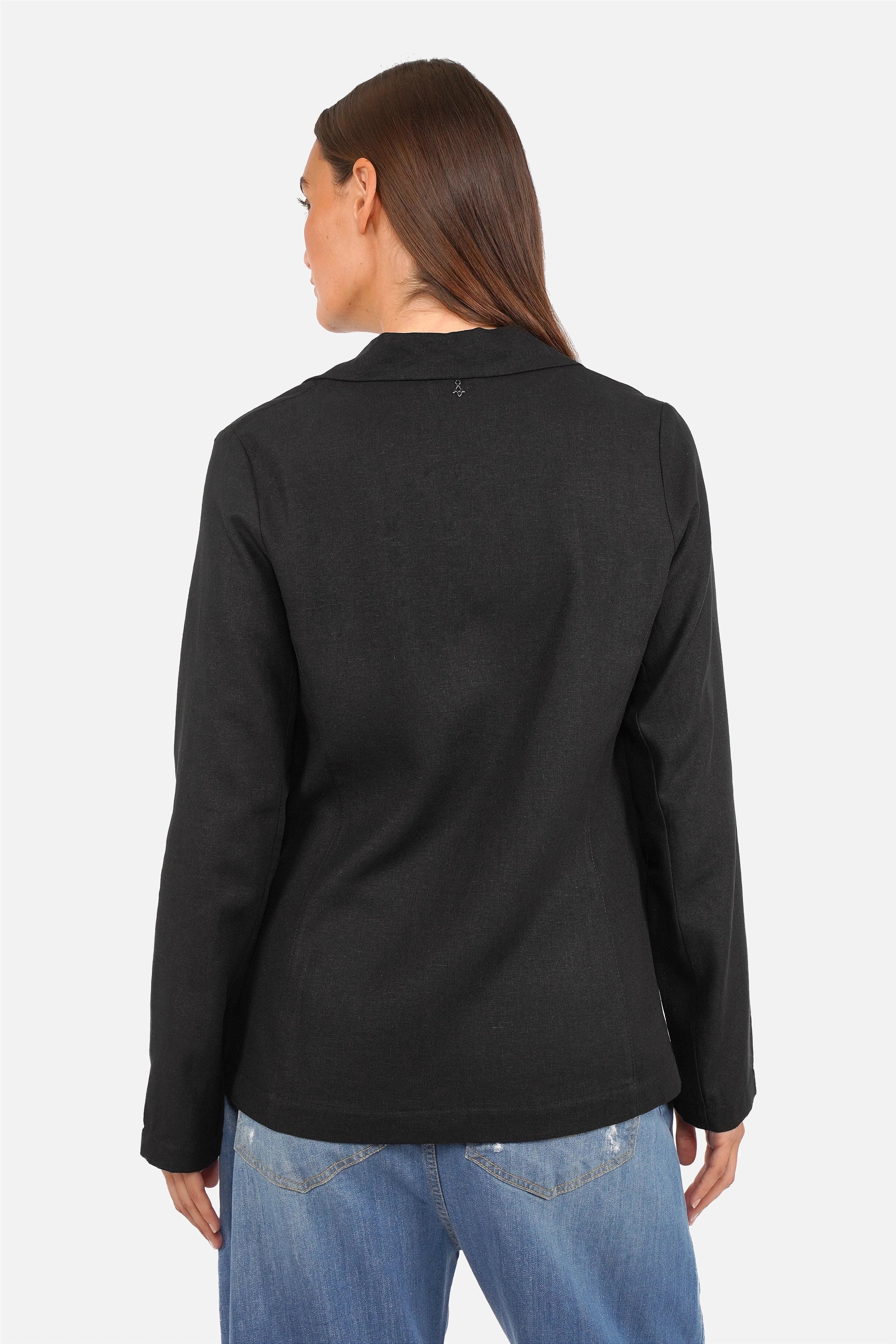 MILENI Blazer aus leichtem Leinenmix mit Reverskragen und Knopfverschluss in Regular Fit
