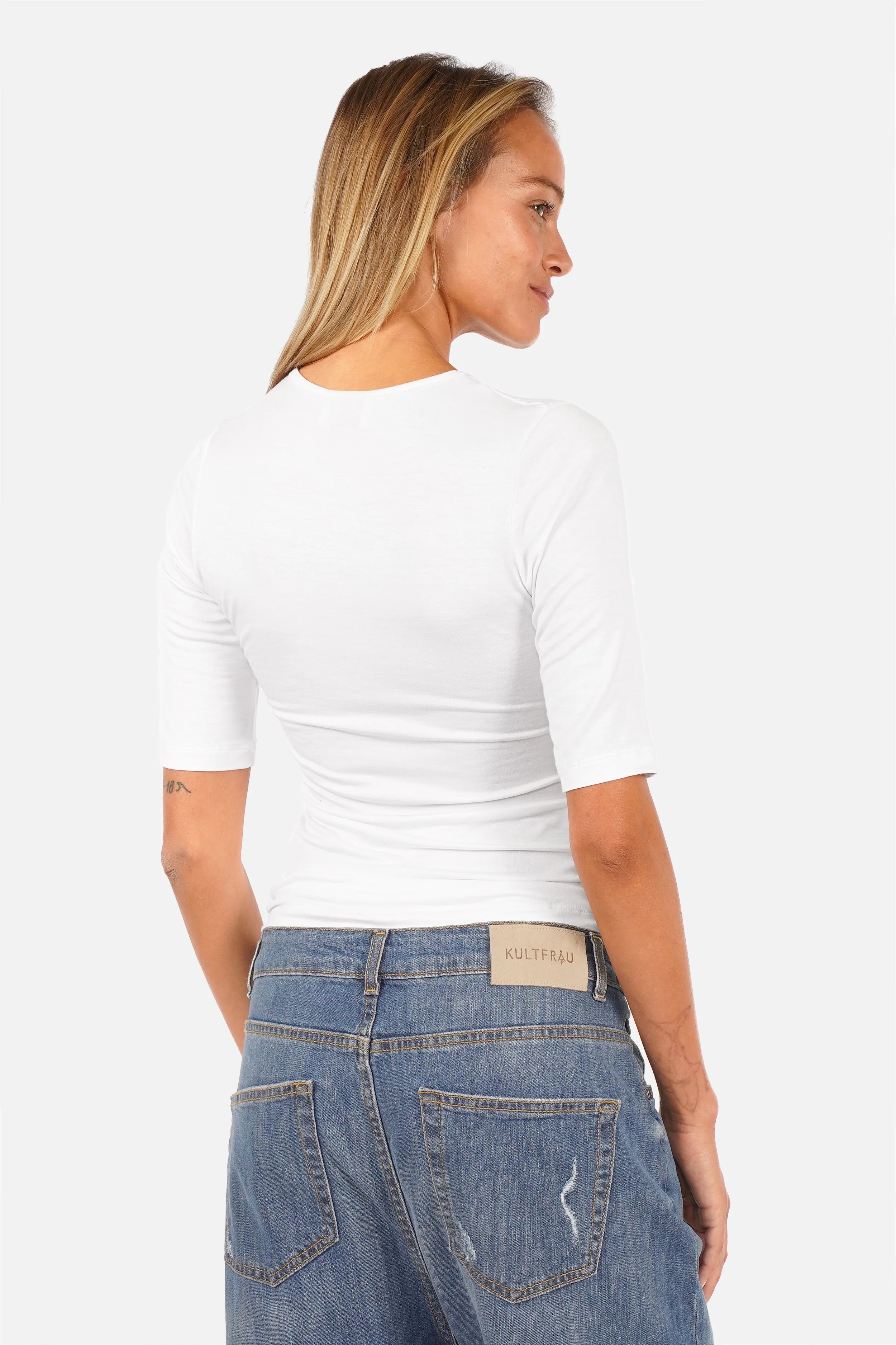 NARAY T-Shirt aus weichem Viskose-Jersey mit Rundhalsausschnitt und Slim Fit in Größe S