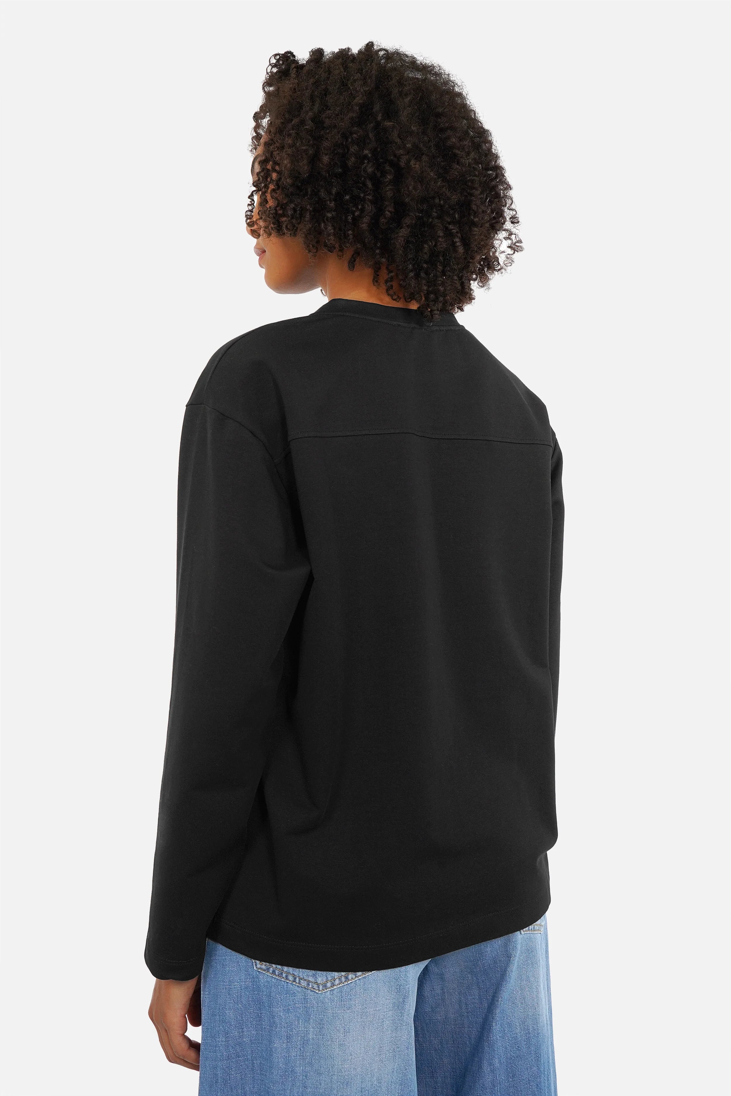 NIESKA Sweater mit floralem Zahlenprint, Baumwolljersey, Rundhalsausschnitt, Regular Fit