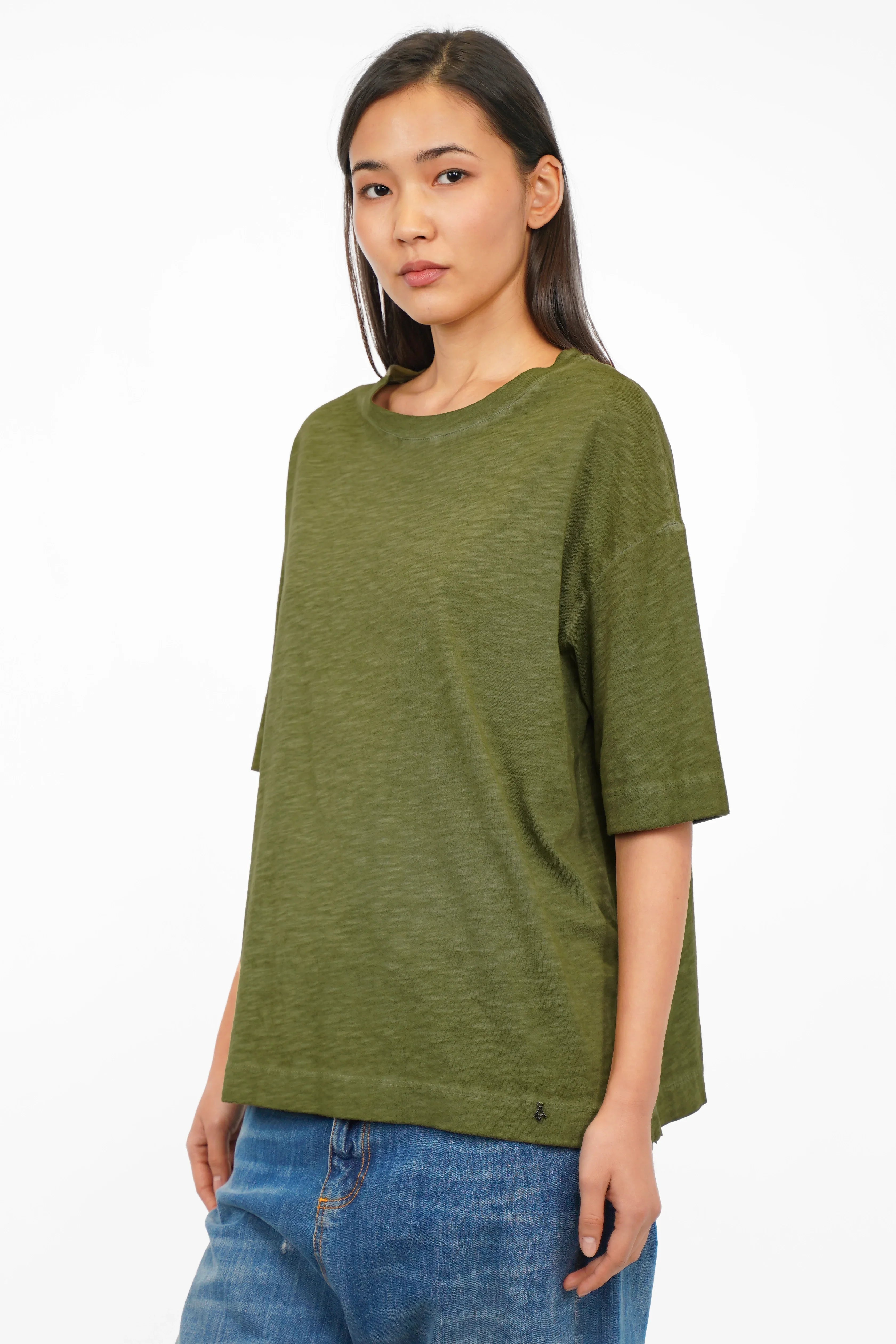 NITI Revive T-Shirt aus cold-washed Baumwolle mit kastiger Passform und seitlichen Schlitzen