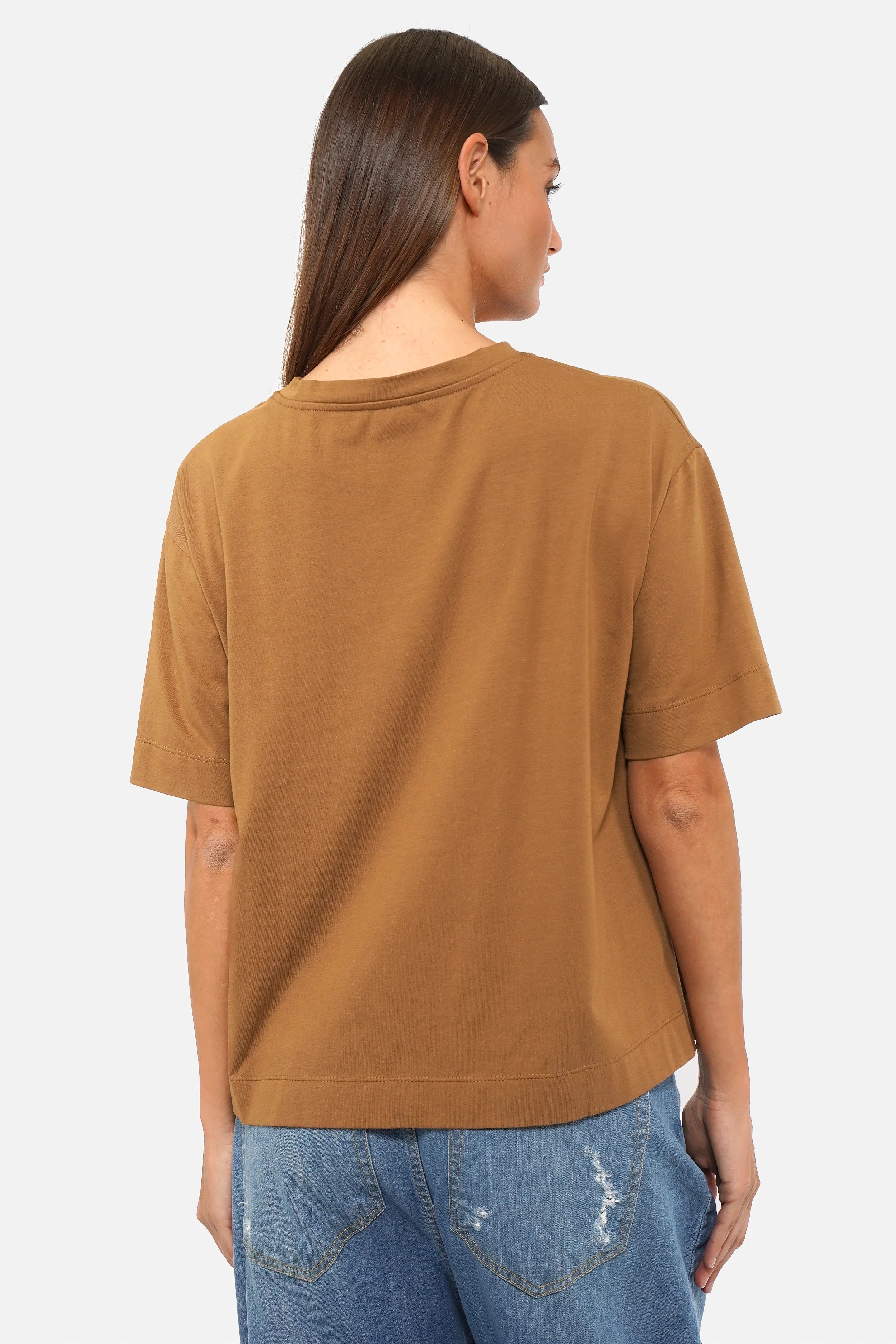 NITI.K T-Shirt aus elastischem Baumwolljersey mit Rundhalsausschnitt und kastiger Passform