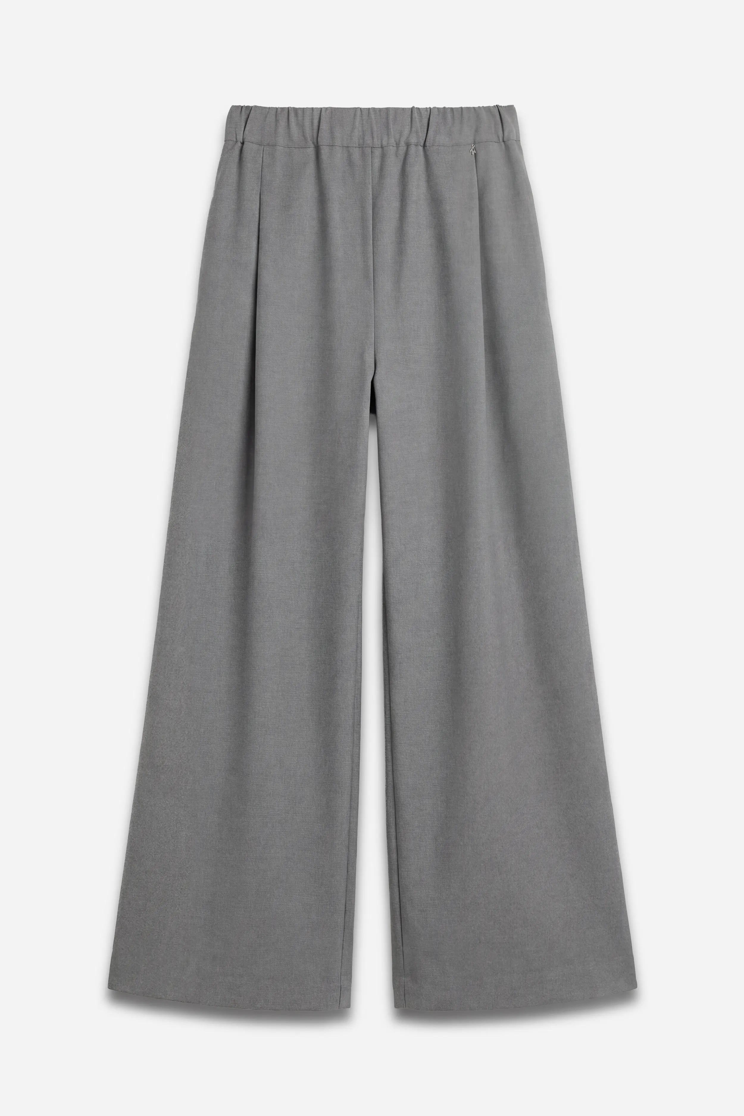 Wide Leg Hose mit elastischem Bund und seitlichen Eingrifftaschen in entspanntem Schnitt