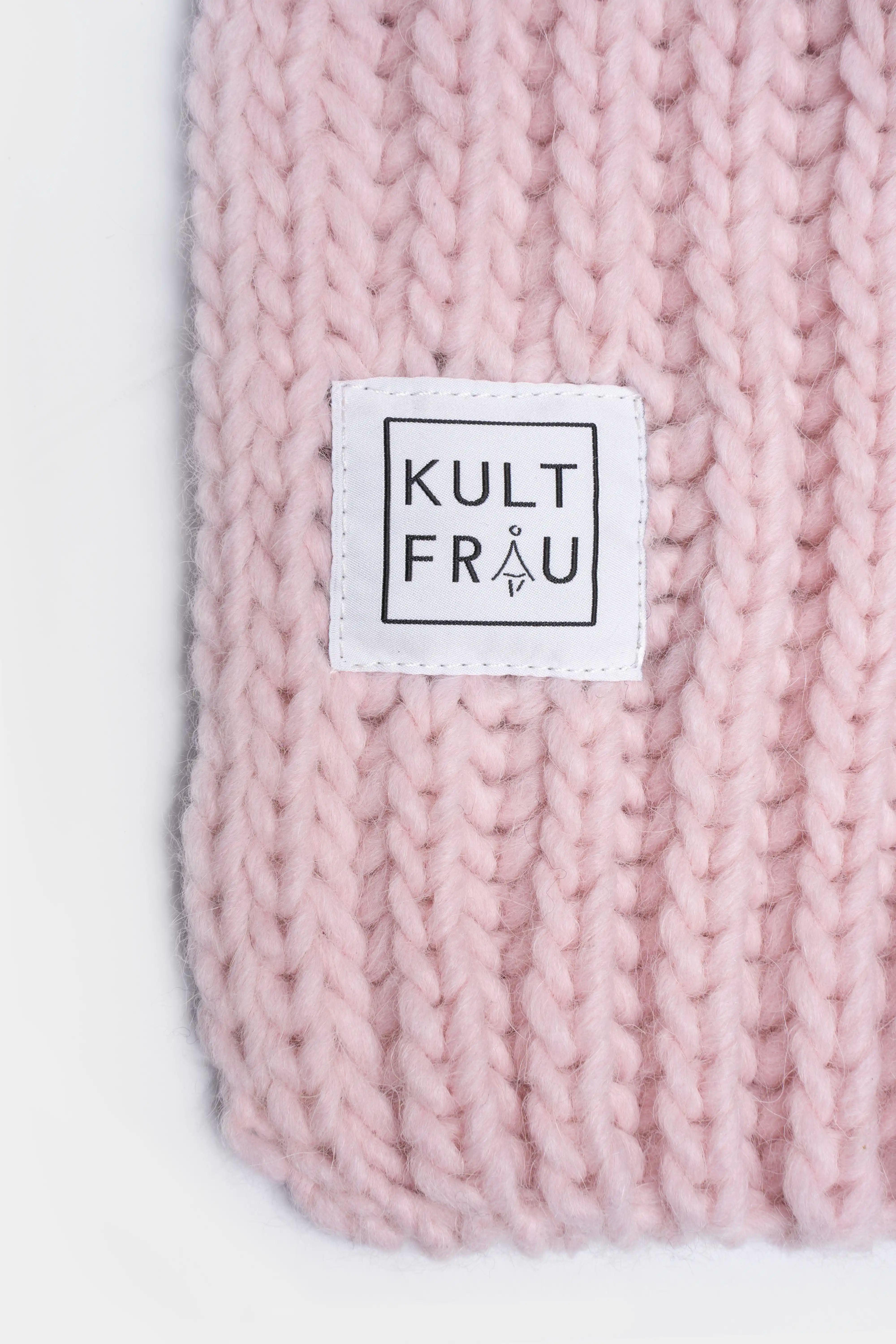 SCARFY Strickschal aus weichem Wollmix im groben Rippstrick in Rosa