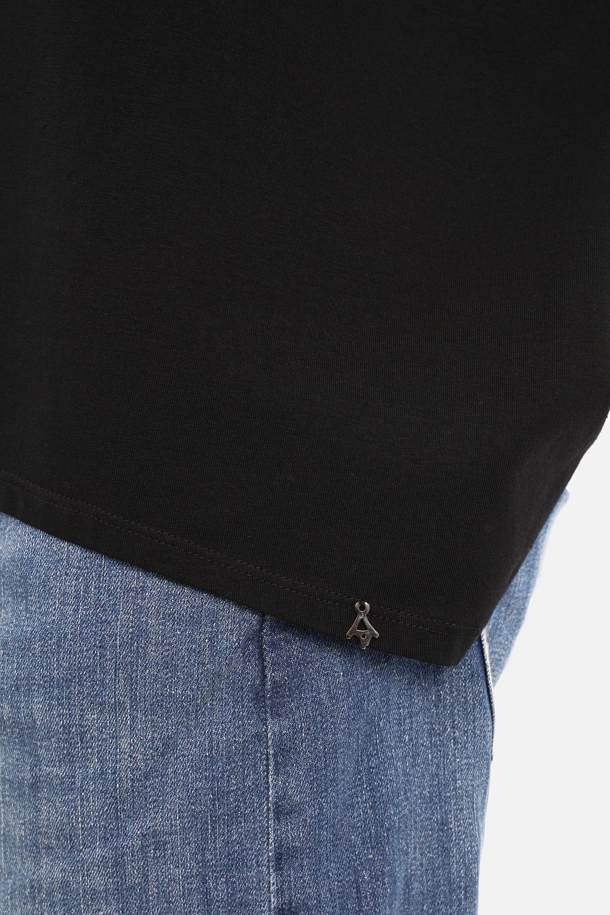TAMI.K Blusenshirt lockeres Baumwollshirt in Kastenform mit Rundhals und relaxed Schnitt