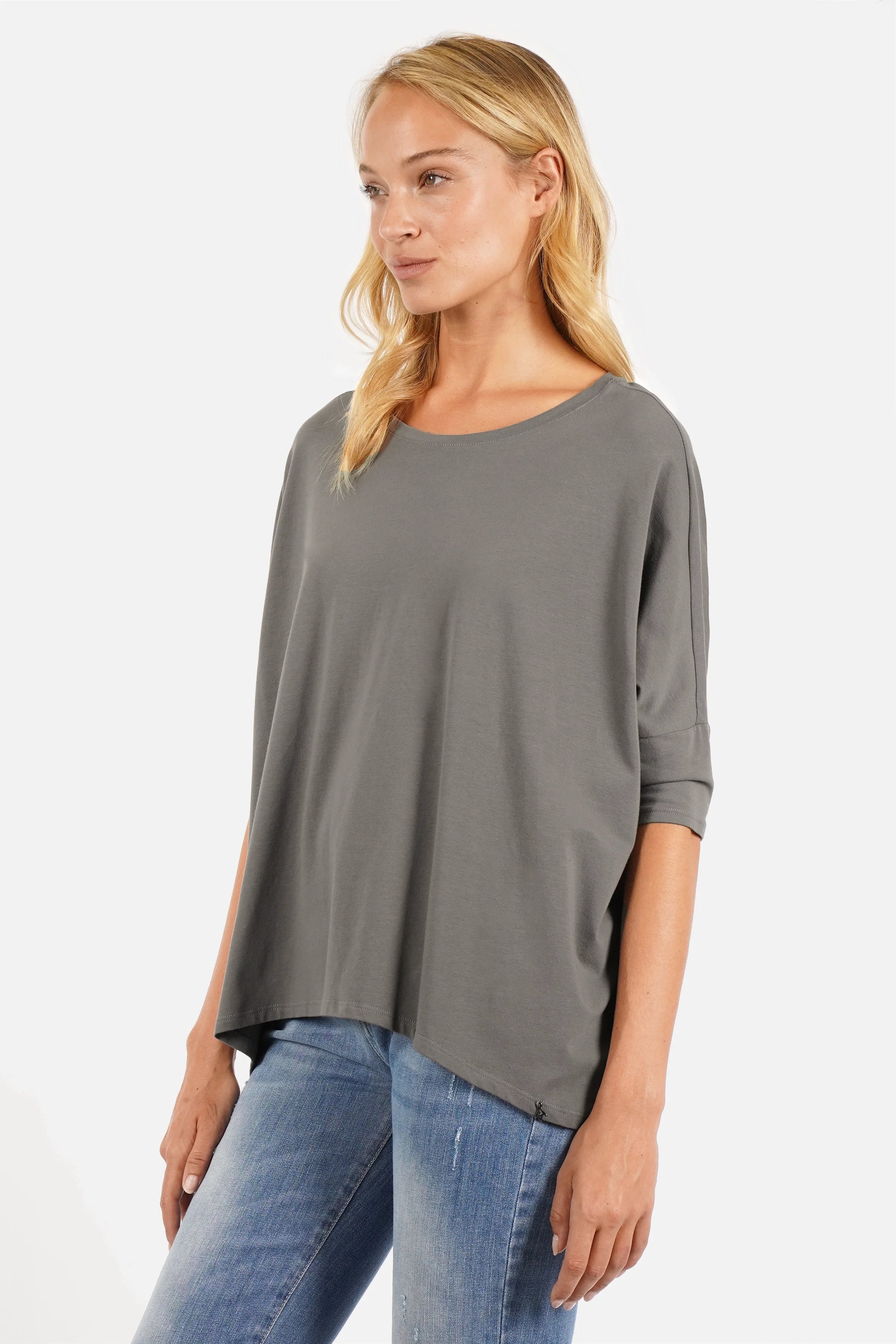 TAMI.K Blusenshirt mit lockerem Schnitt und weicher Baumwolle in Kastenform