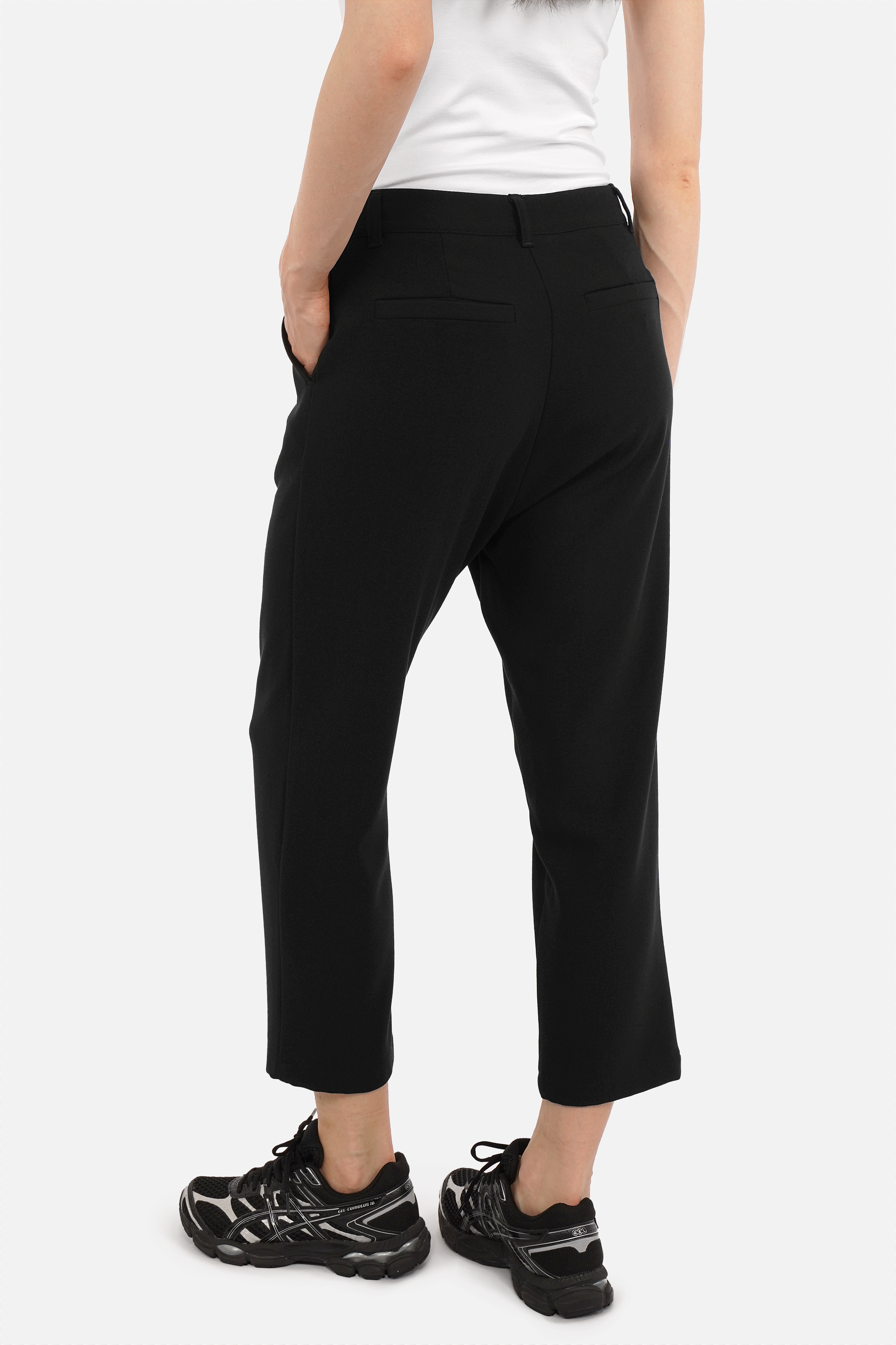 TINKE Hose Cropped Fit aus knitterarmer Georgette mit Bundfalten und seitlichen Taschen