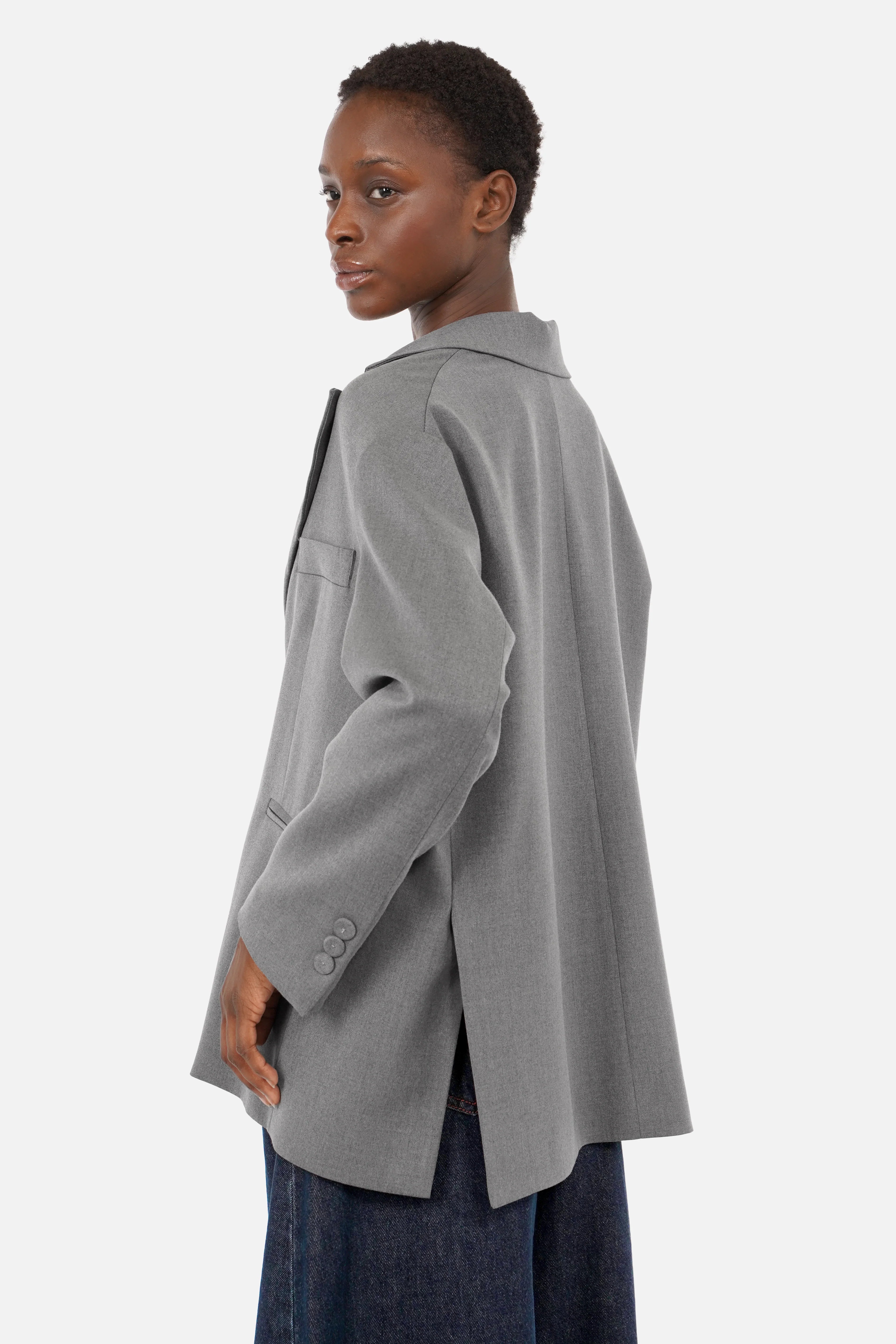 VANYAA Oversized Blazer aus weichem Viskose-Mix mit breitem Kragen und einreihigem Verschluss