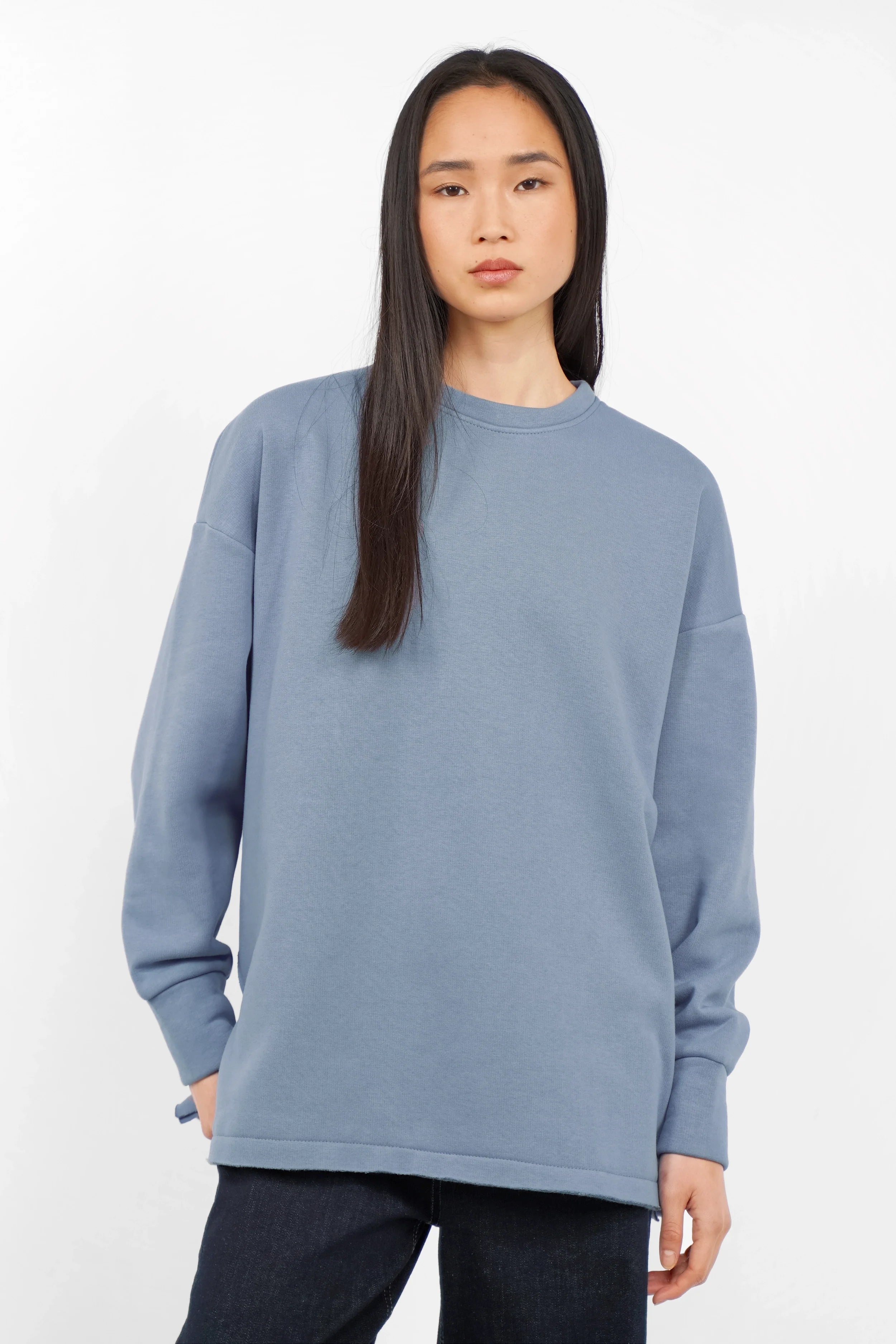 VIOLE Cozy Sweater in relaxed fit with soft brushed cotton and open back seam details