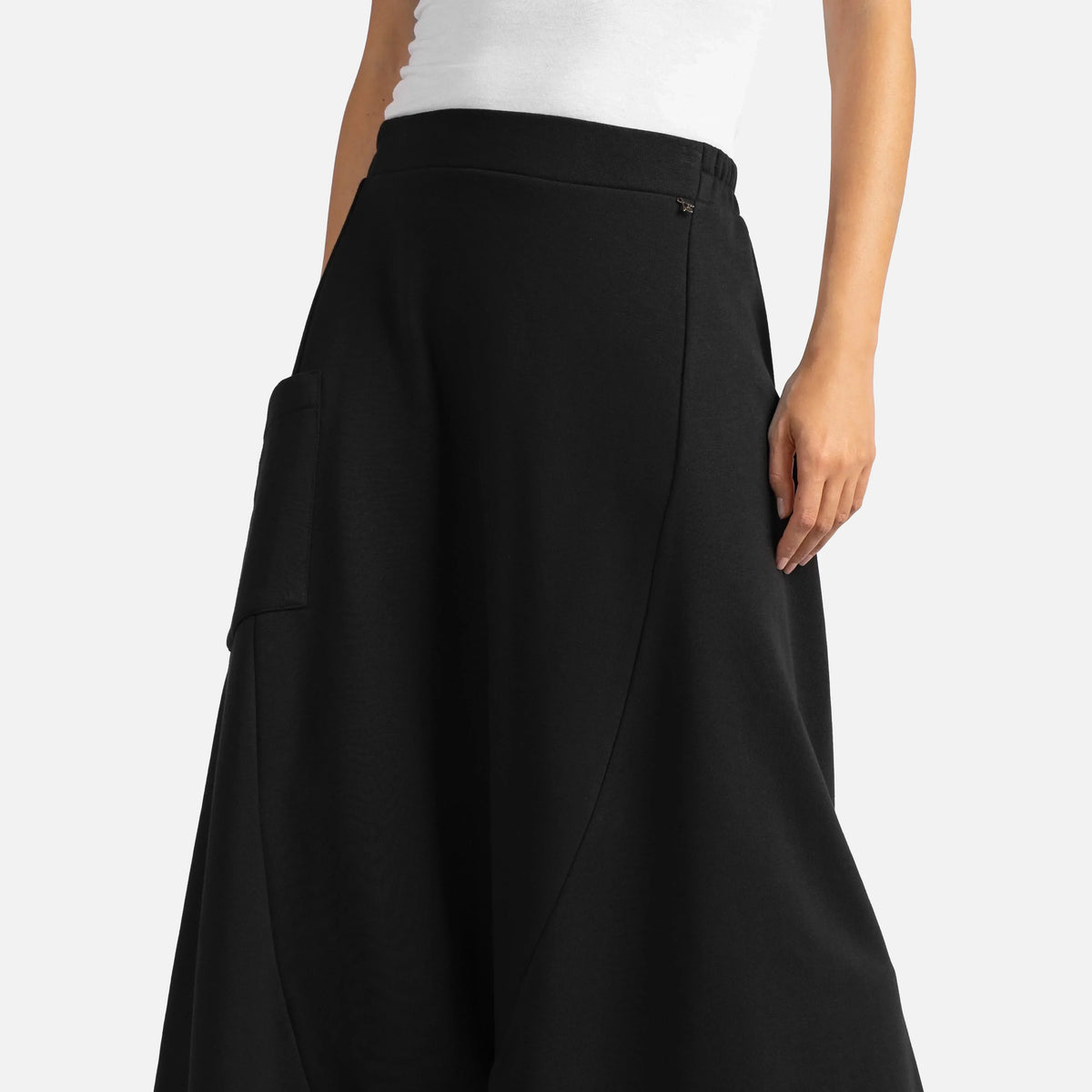 VISLA Hosenrock aus Sweatstoff mit weitem Schnitt und asymmetrischer Tasche