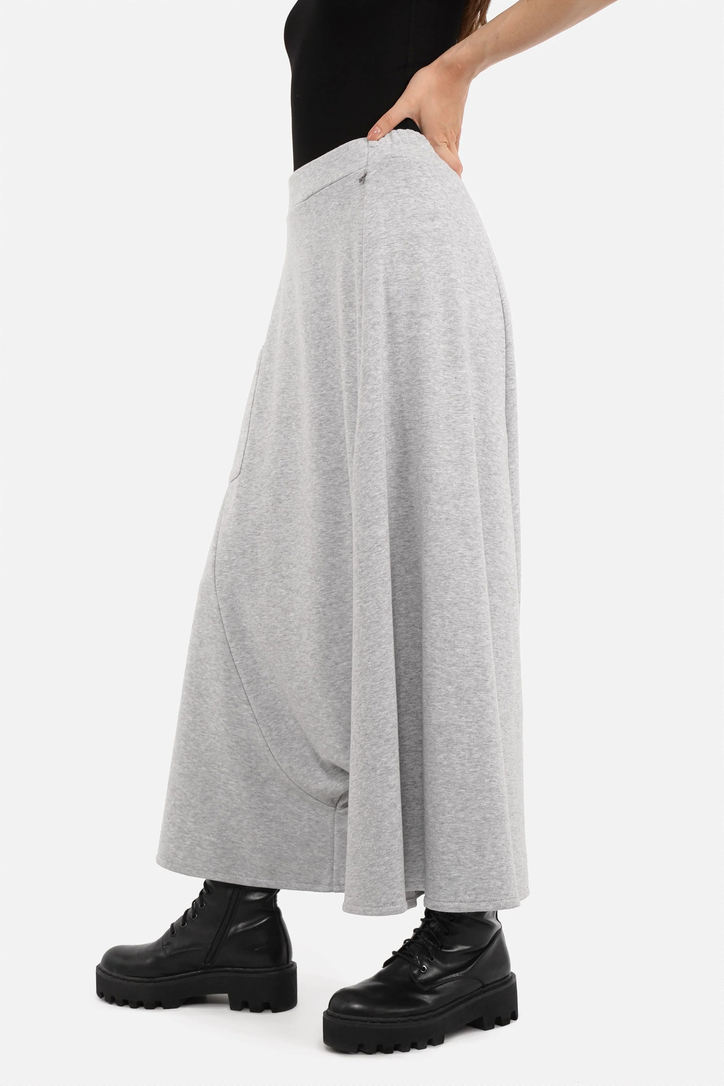 VISLA Hosenrock aus Sweatstoff mit weitem Schnitt und asymmetrischer Tasche