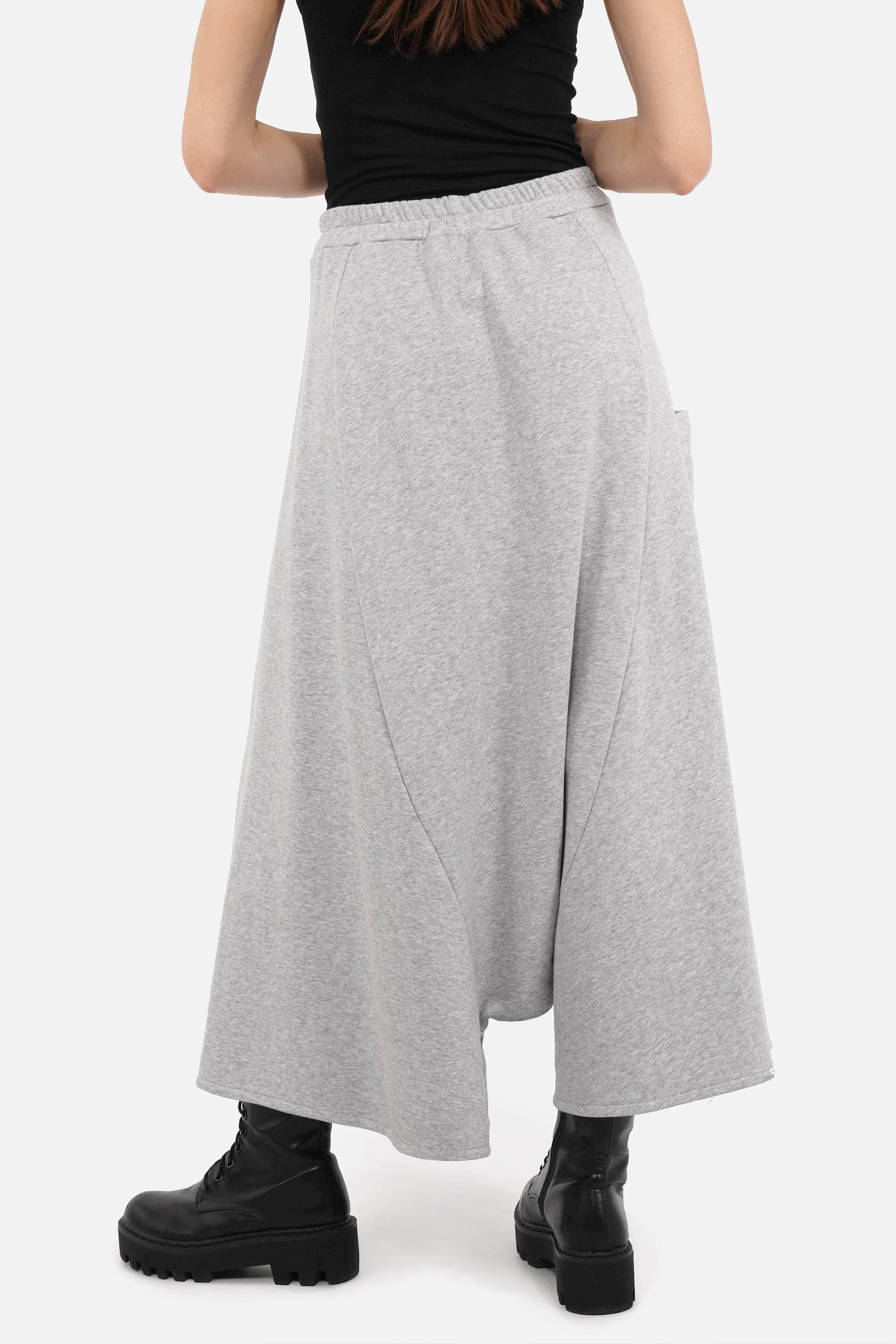 VISLA Hosenrock aus Sweat mit weitem Schnitt und asymmetrischer Tasche