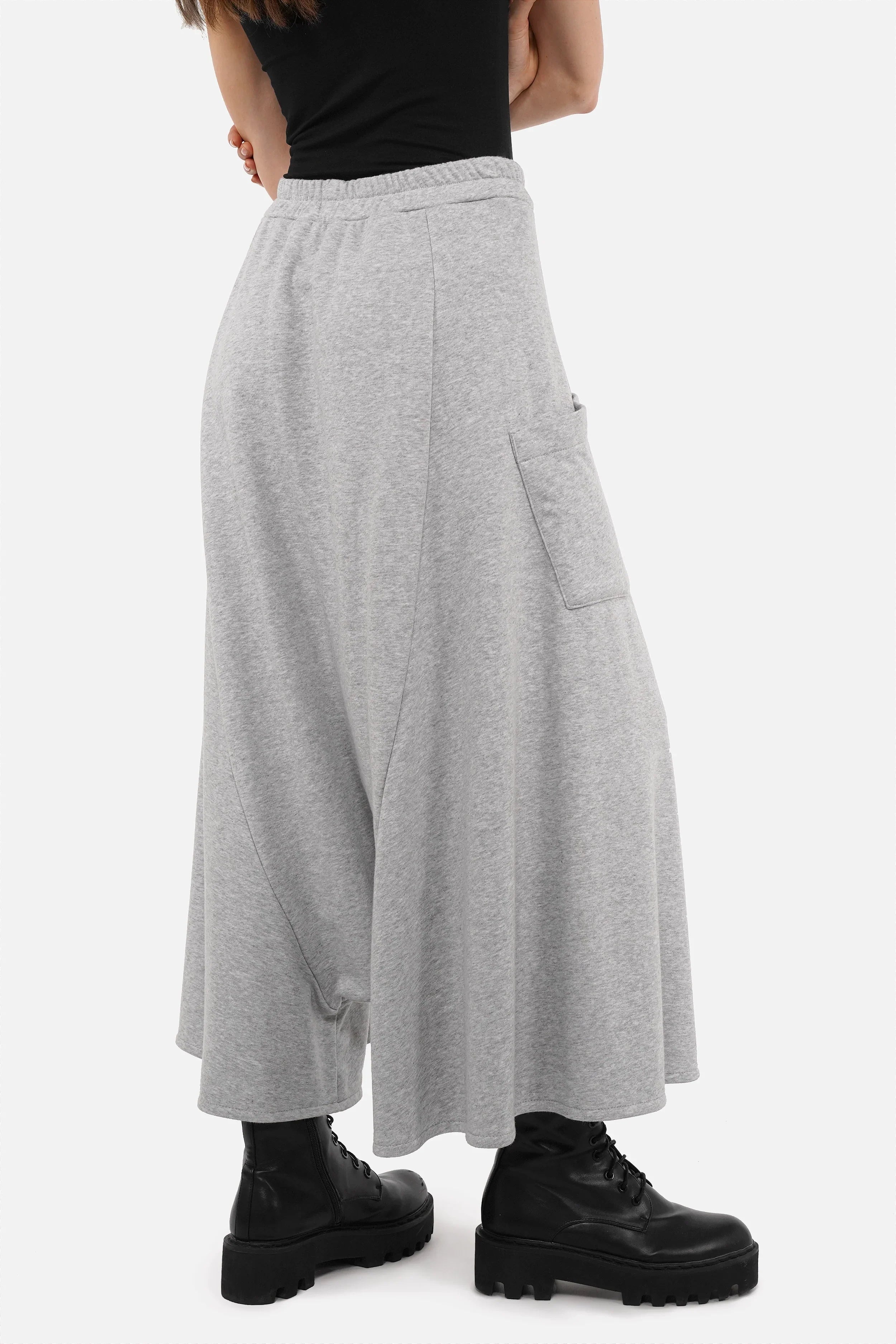 VISLA Hosenrock aus Sweat mit weitem Schnitt und asymmetrischer Tasche