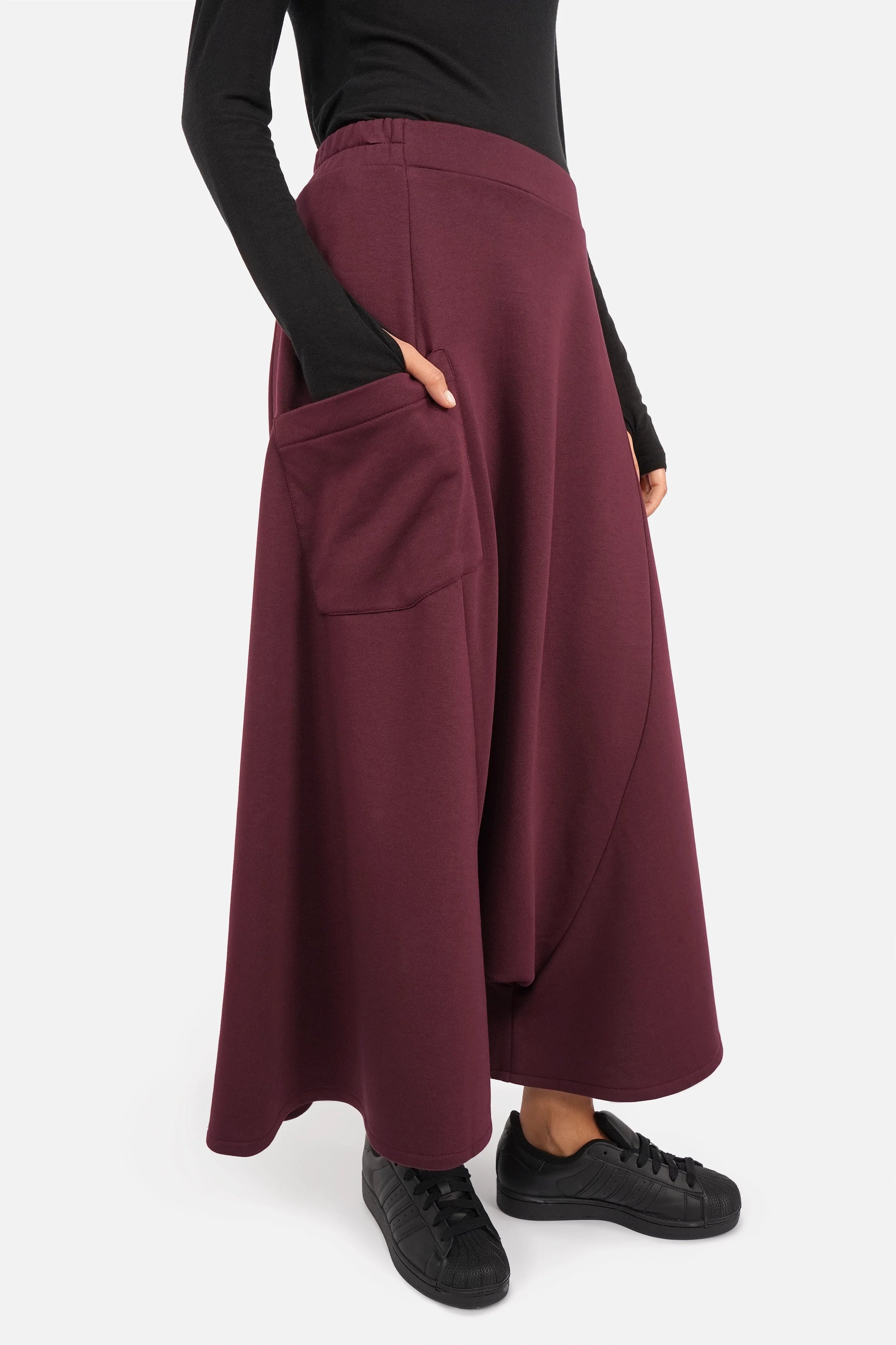 VISLA Hosenrock aus Sweat mit weiter Schnitt und aufgerauter Innenseite