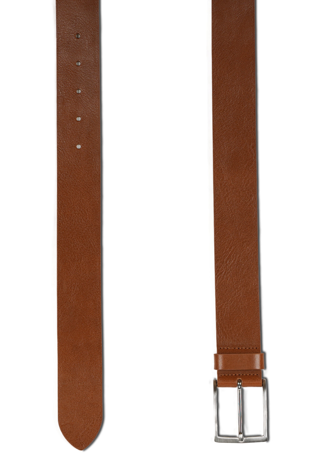 Brauner Ledergürtel aus echtem Rindsleder mit klassischer Metall-Schließe, 3,8 cm breit.
