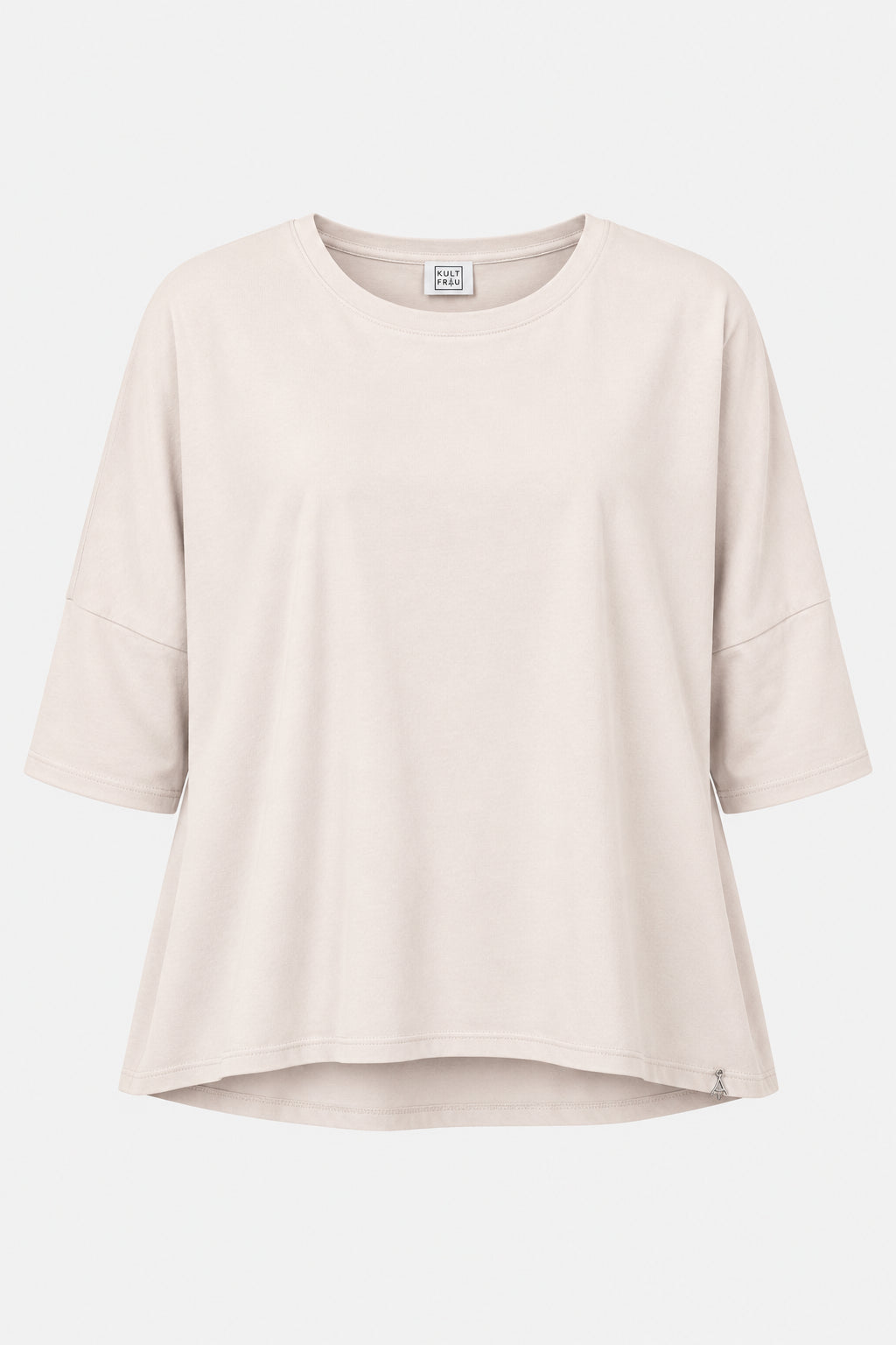 KULTFRAU TAMI.K Blusenshirt in Pearl Grey, Vorderansicht ohne Model auf hellgrauem Hintergrund